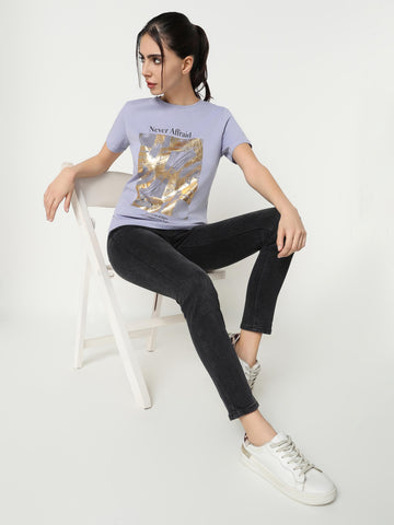 Lavender Foil Graphic T-Shirt