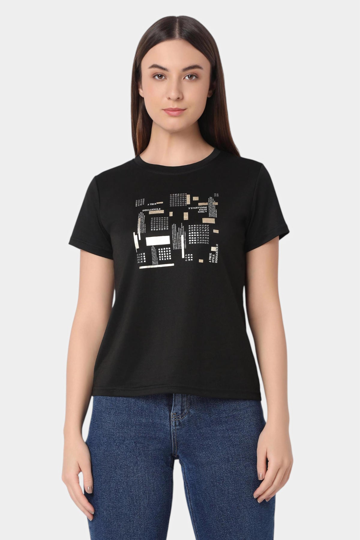 Embellished Abstract Graphic T-Shirt