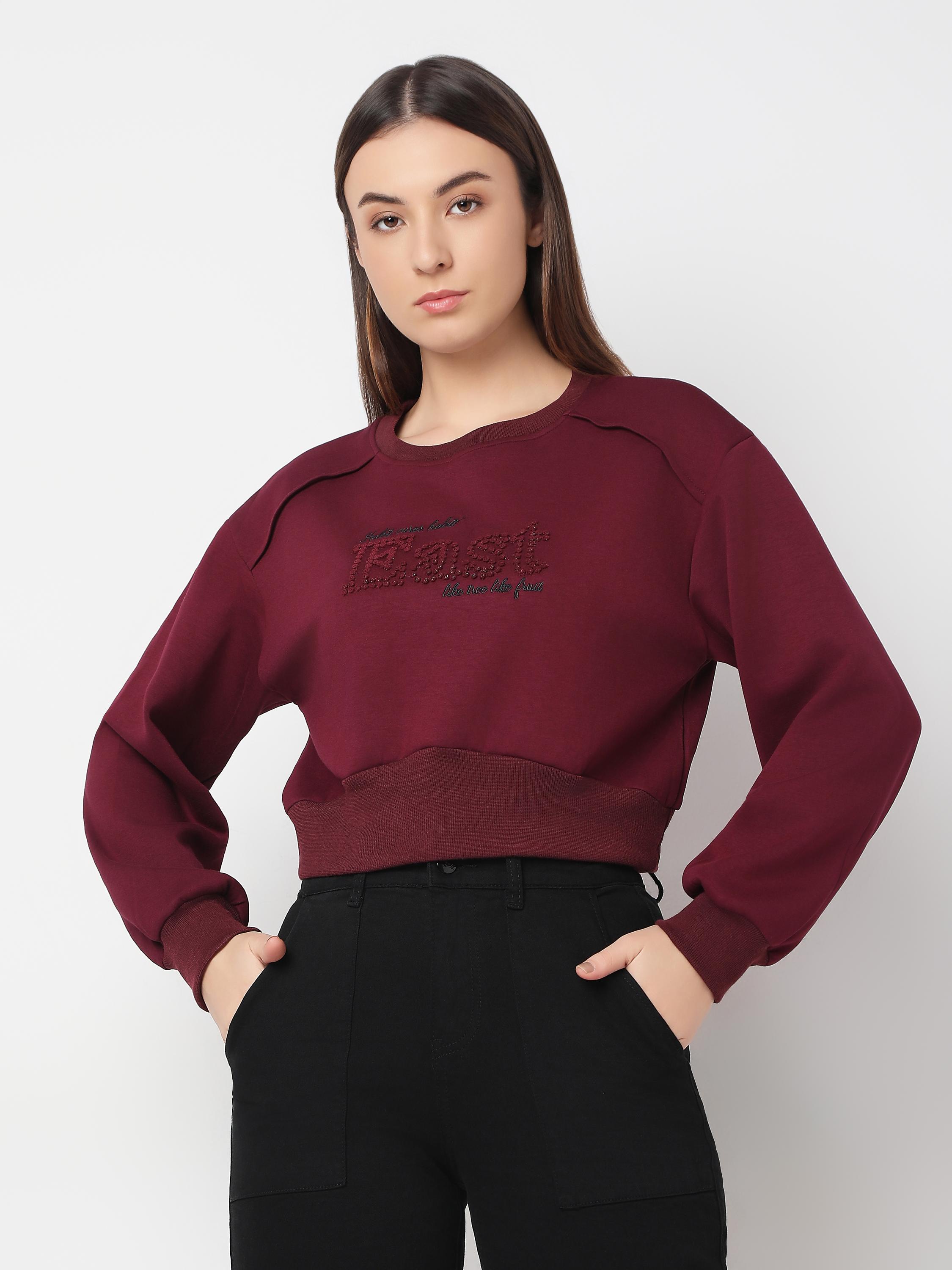 Studded Crop Sweatshirt