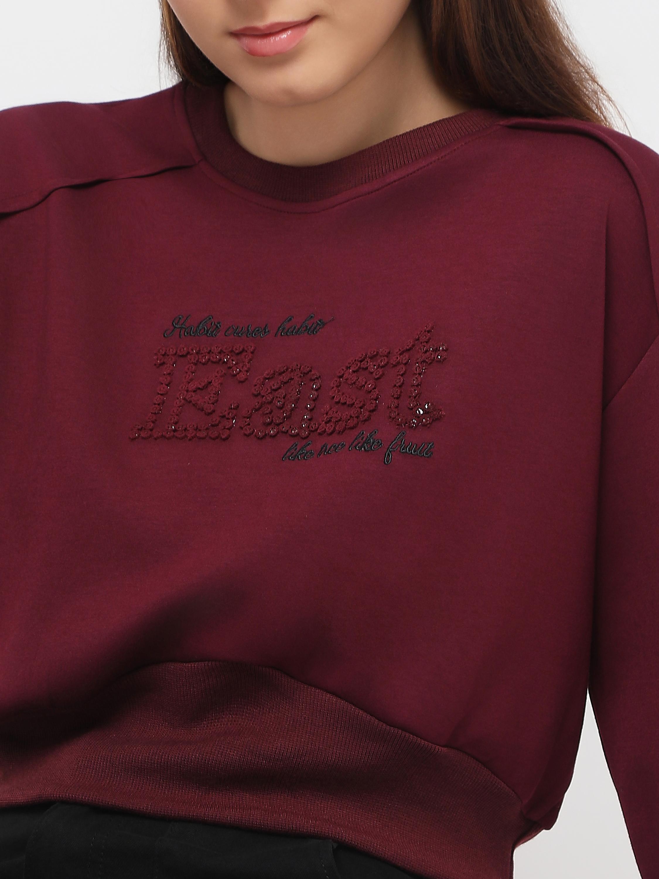 Studded Crop Sweatshirt