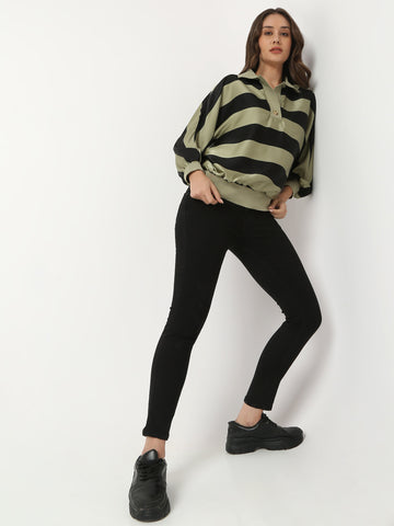 Striped Polo Style Relaxed Top