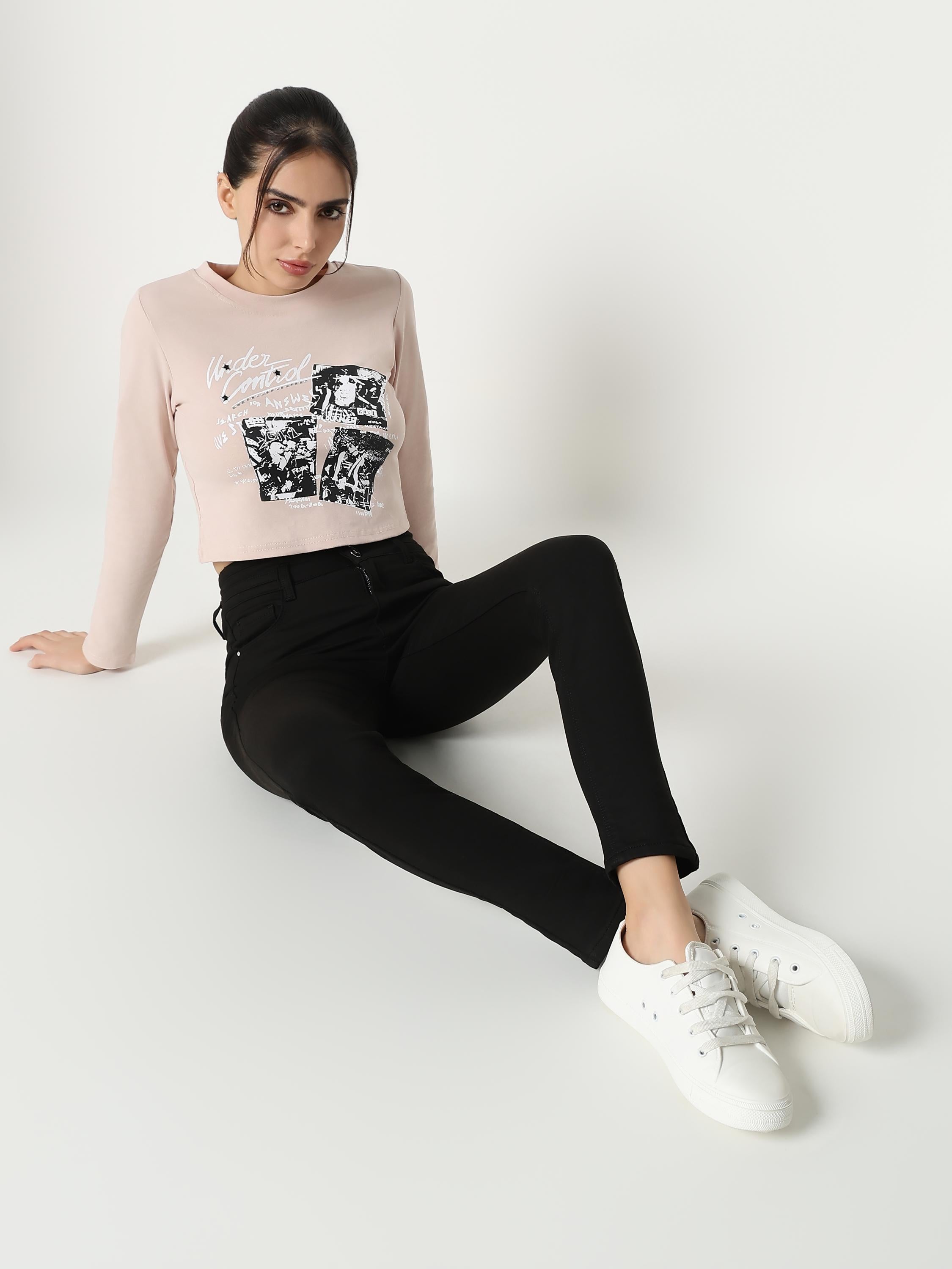 Long-Sleeve Crop Top