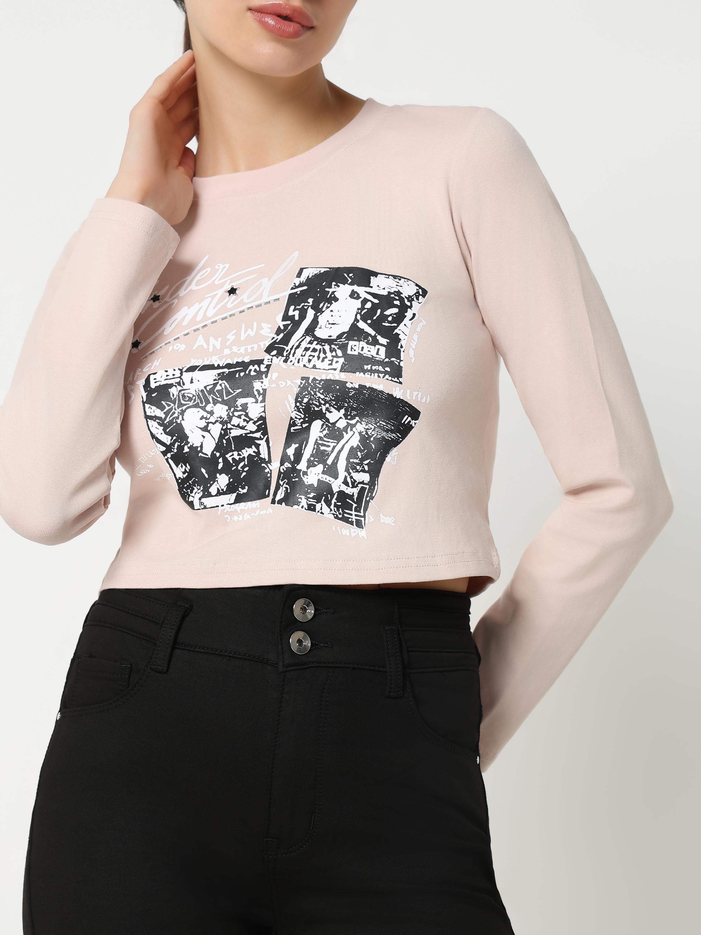 Long-Sleeve Crop Top