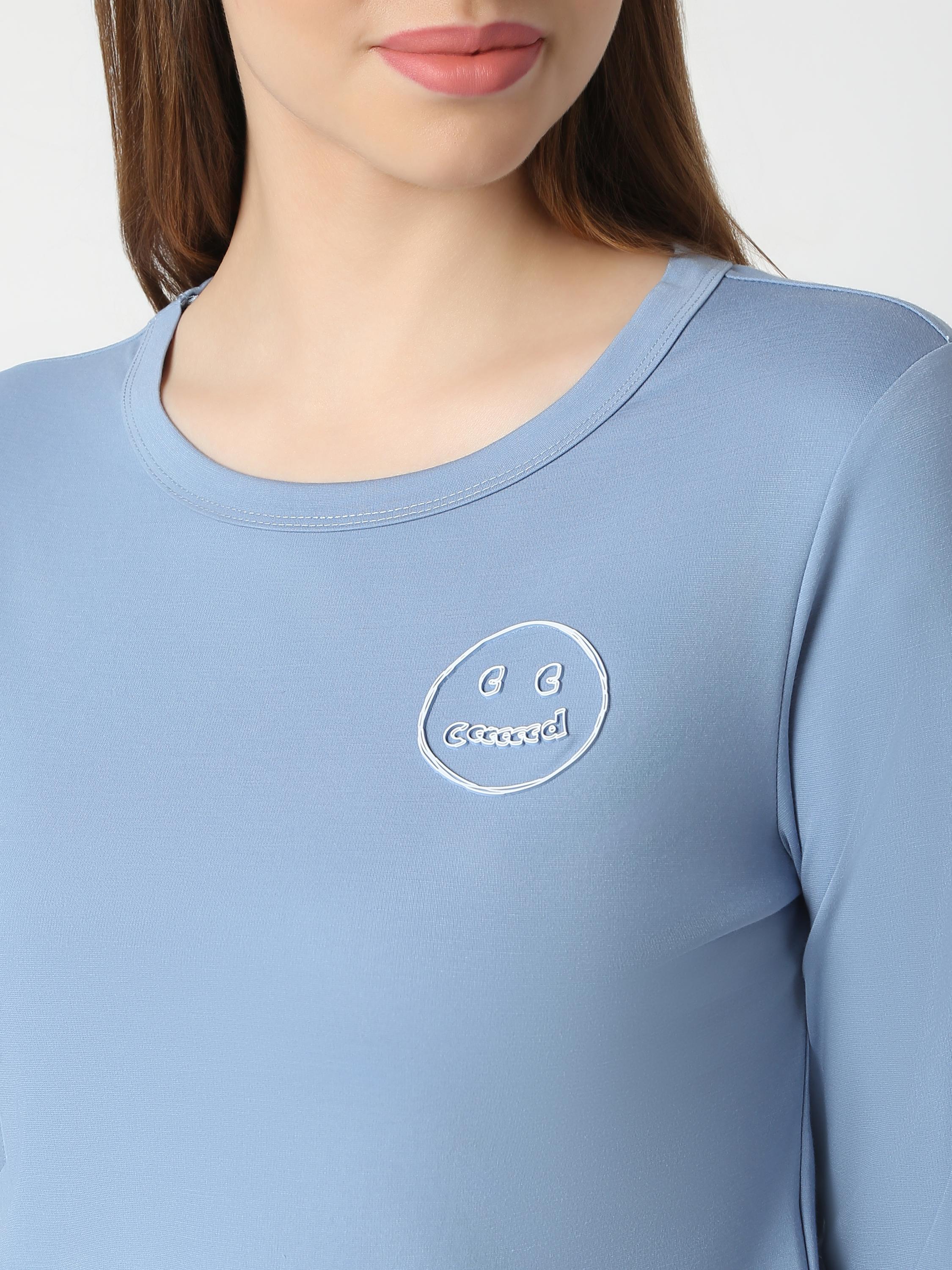 Long-Sleeve Fitted Crop Top