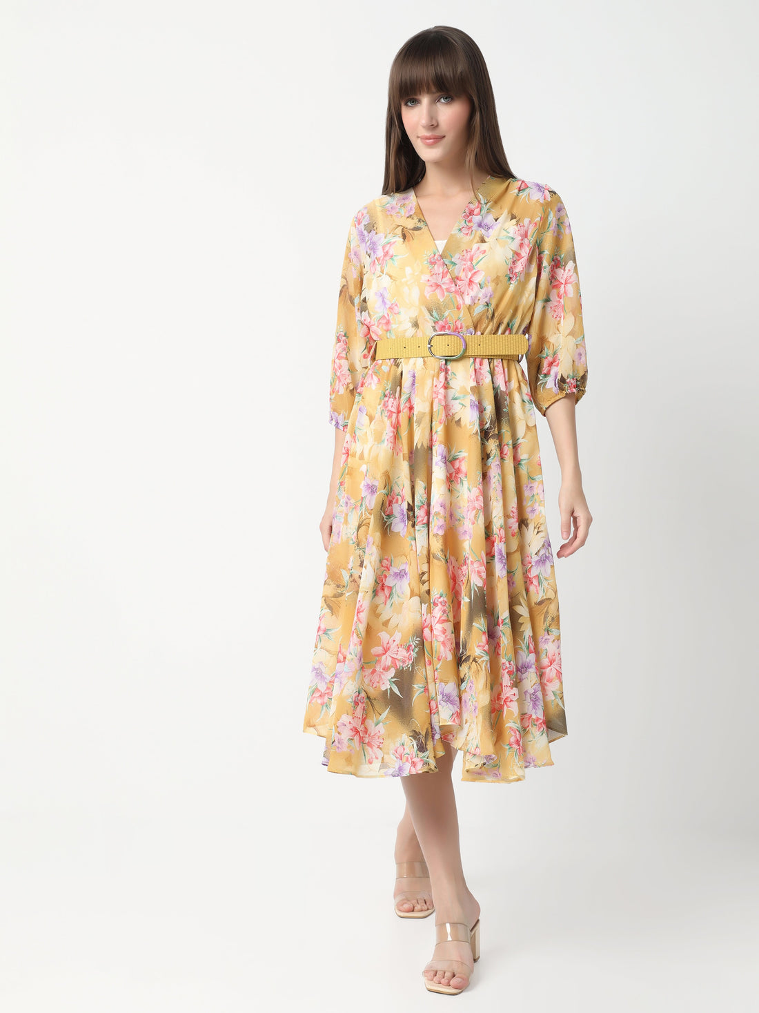 Women's Flowing Floral Midi Dress