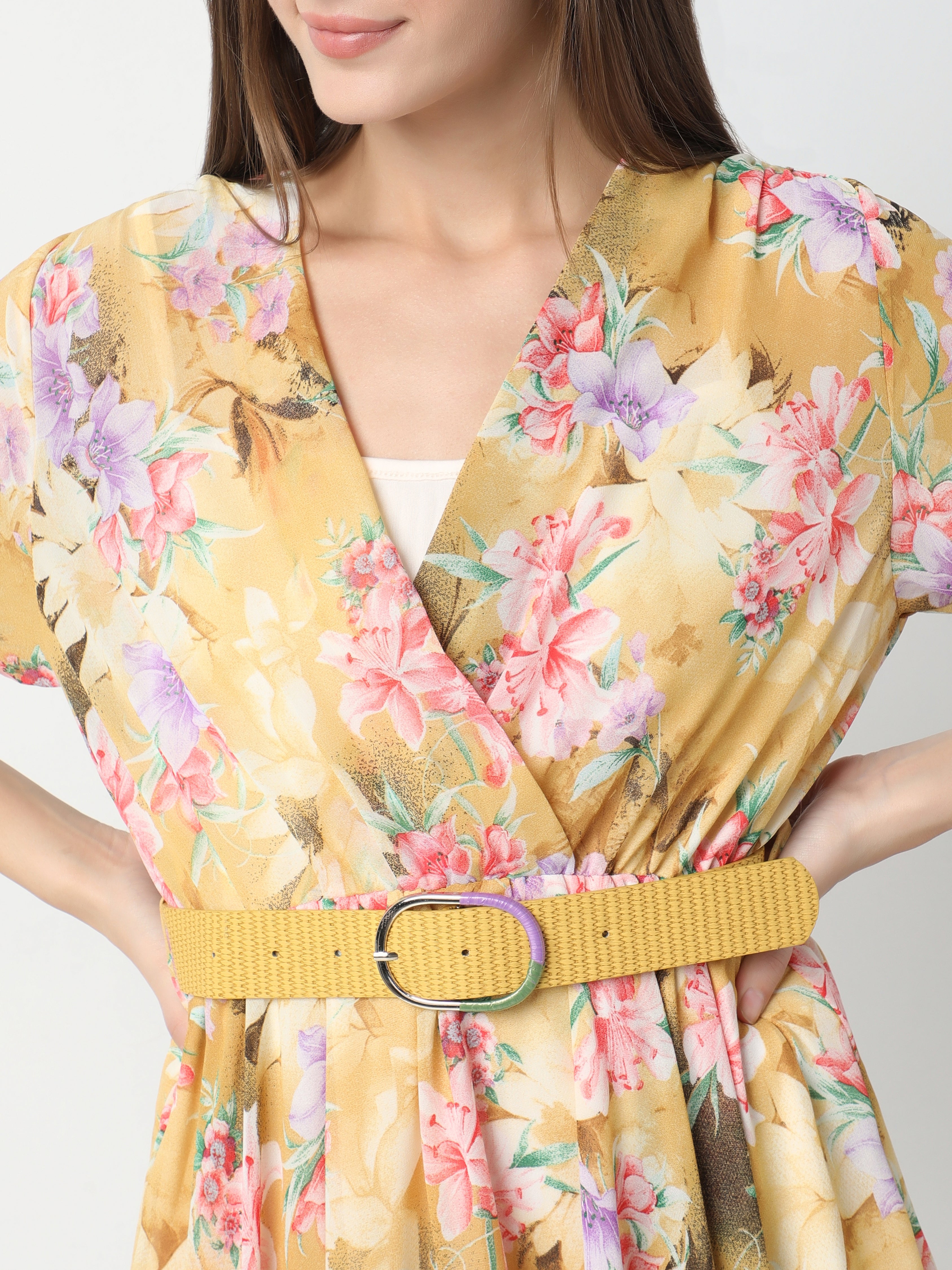 Women's Flowing Floral Midi Dress