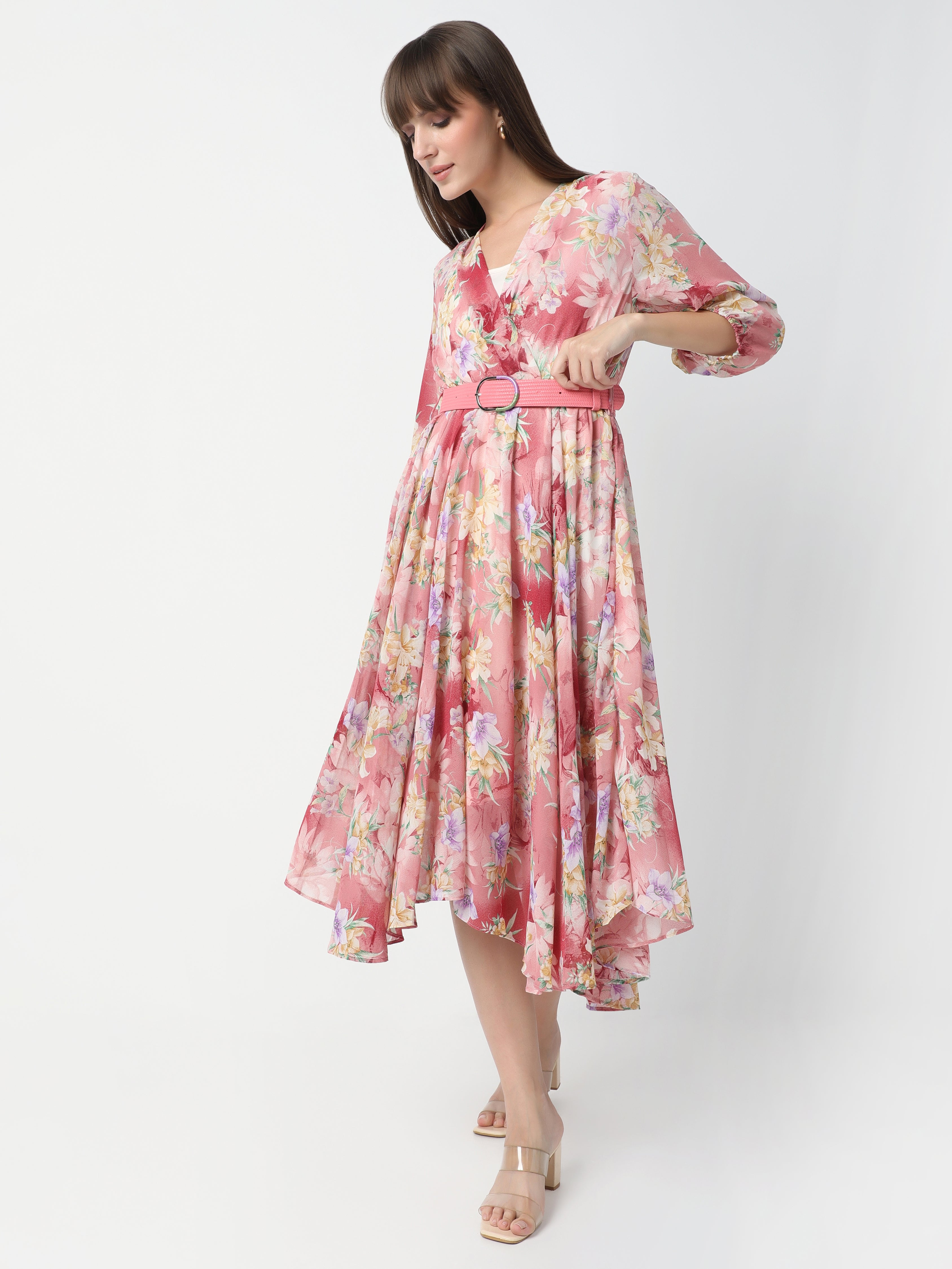 Women's Flowing Floral Midi Dress