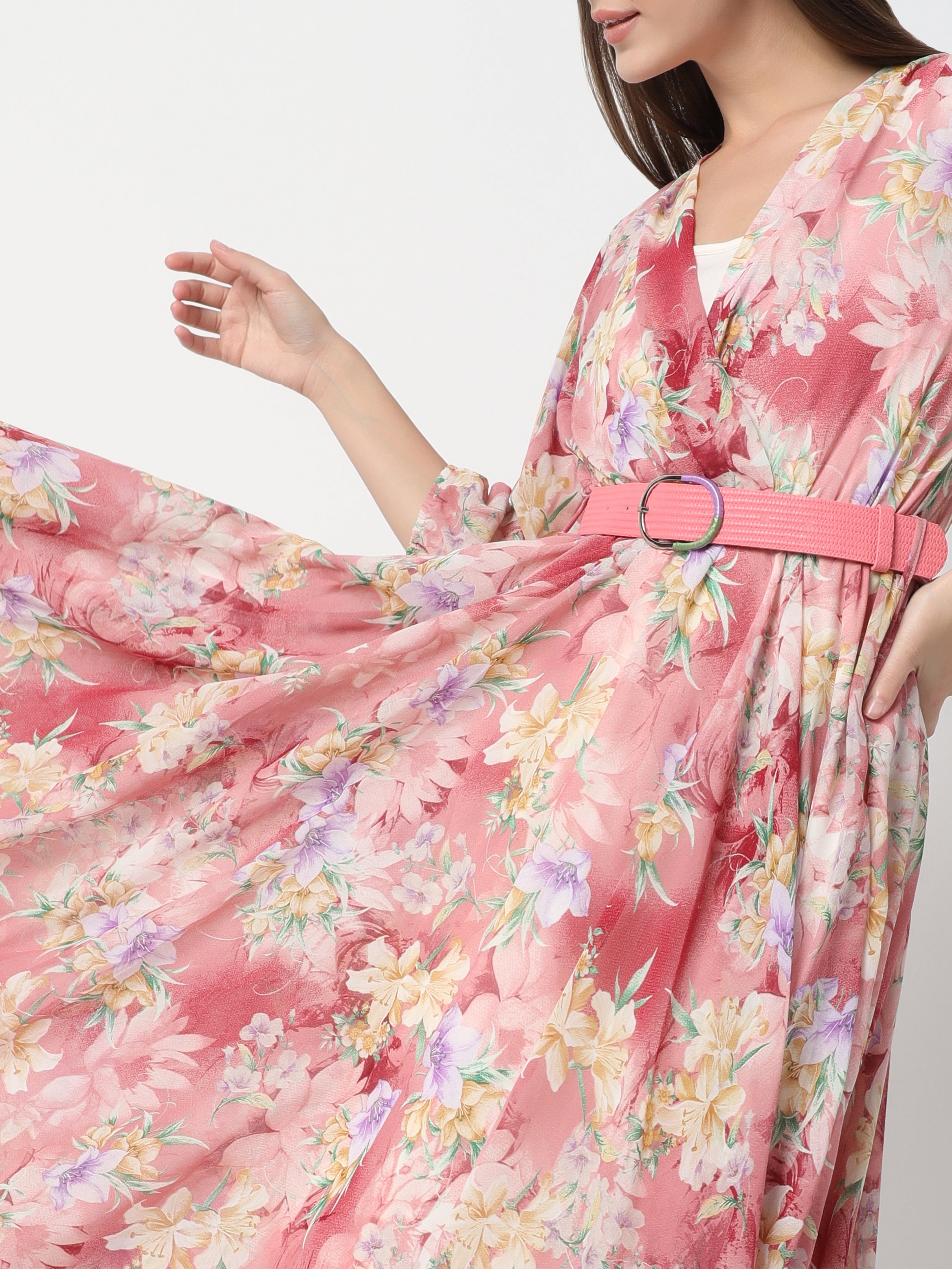 Women's Flowing Floral Midi Dress