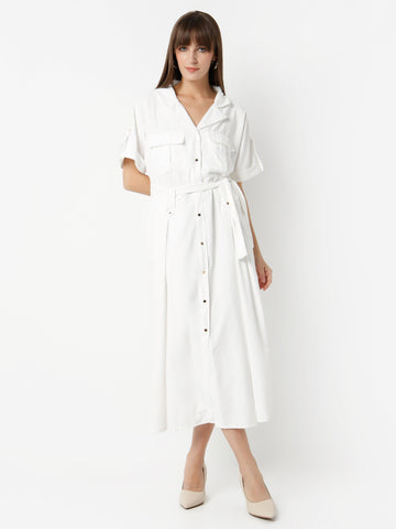 Women's Shirt Dress with Tie Waist