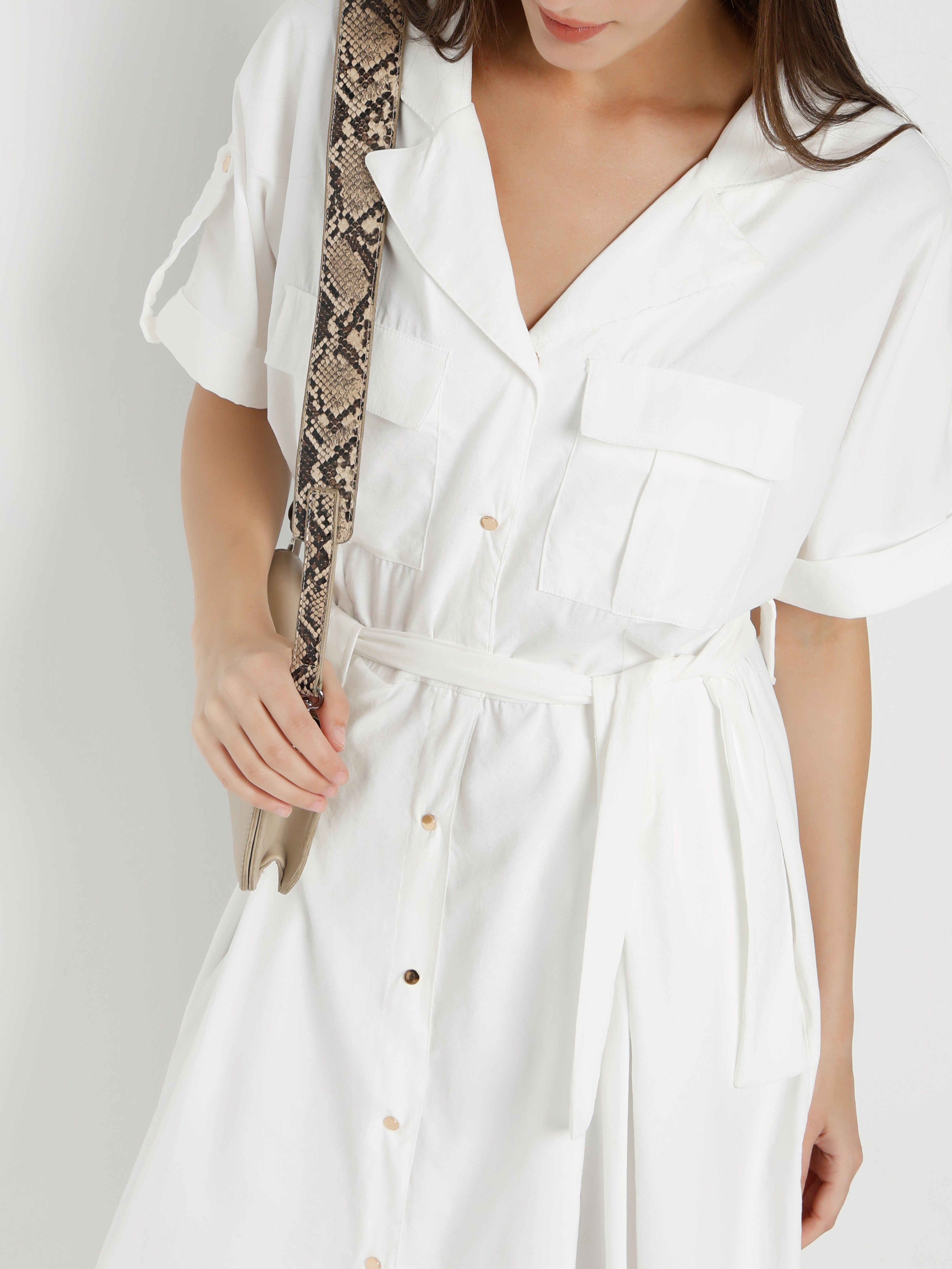 Women's Shirt Dress with Tie Waist