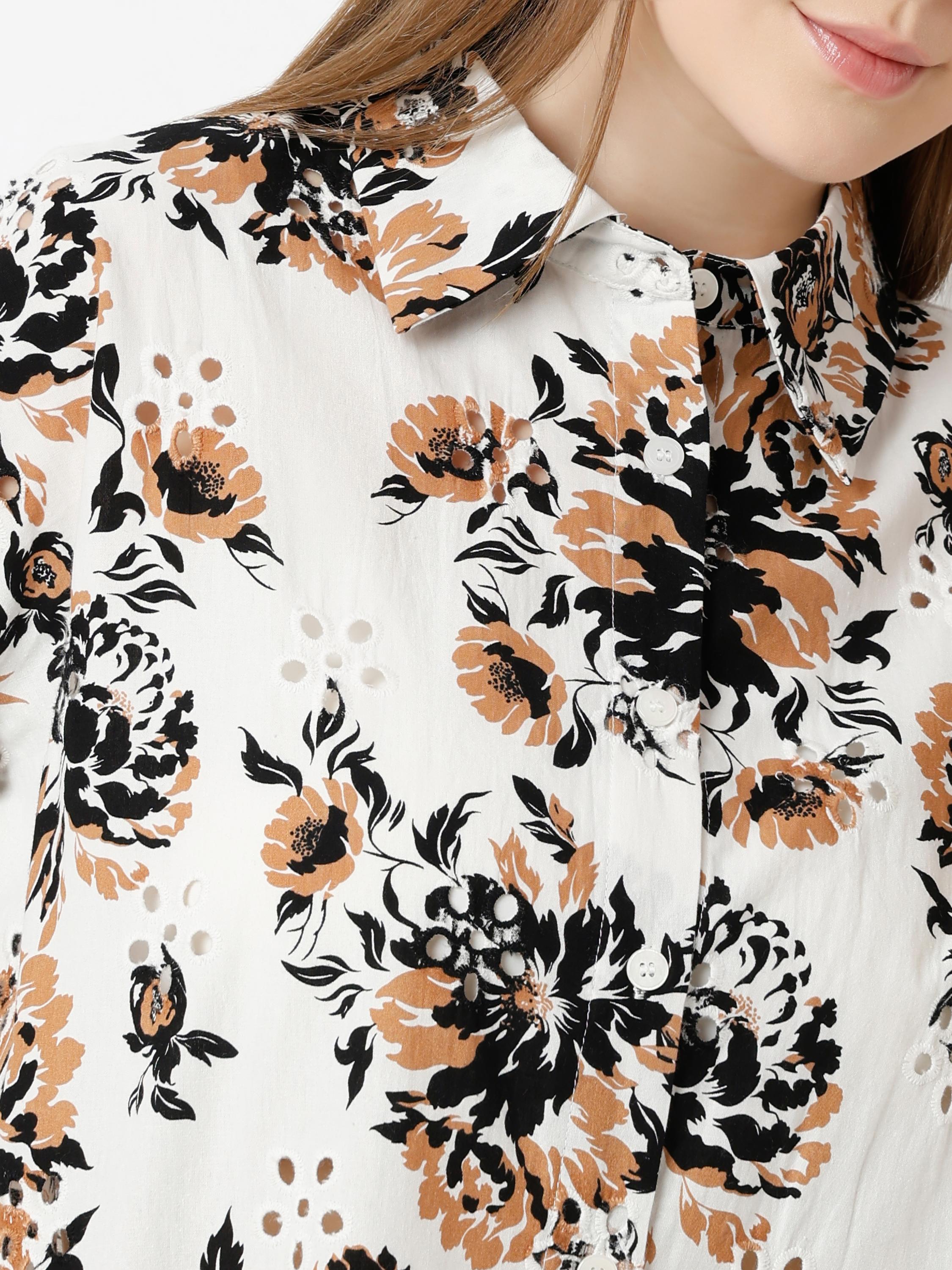 Bold Floral Print Sleeveless Shirt