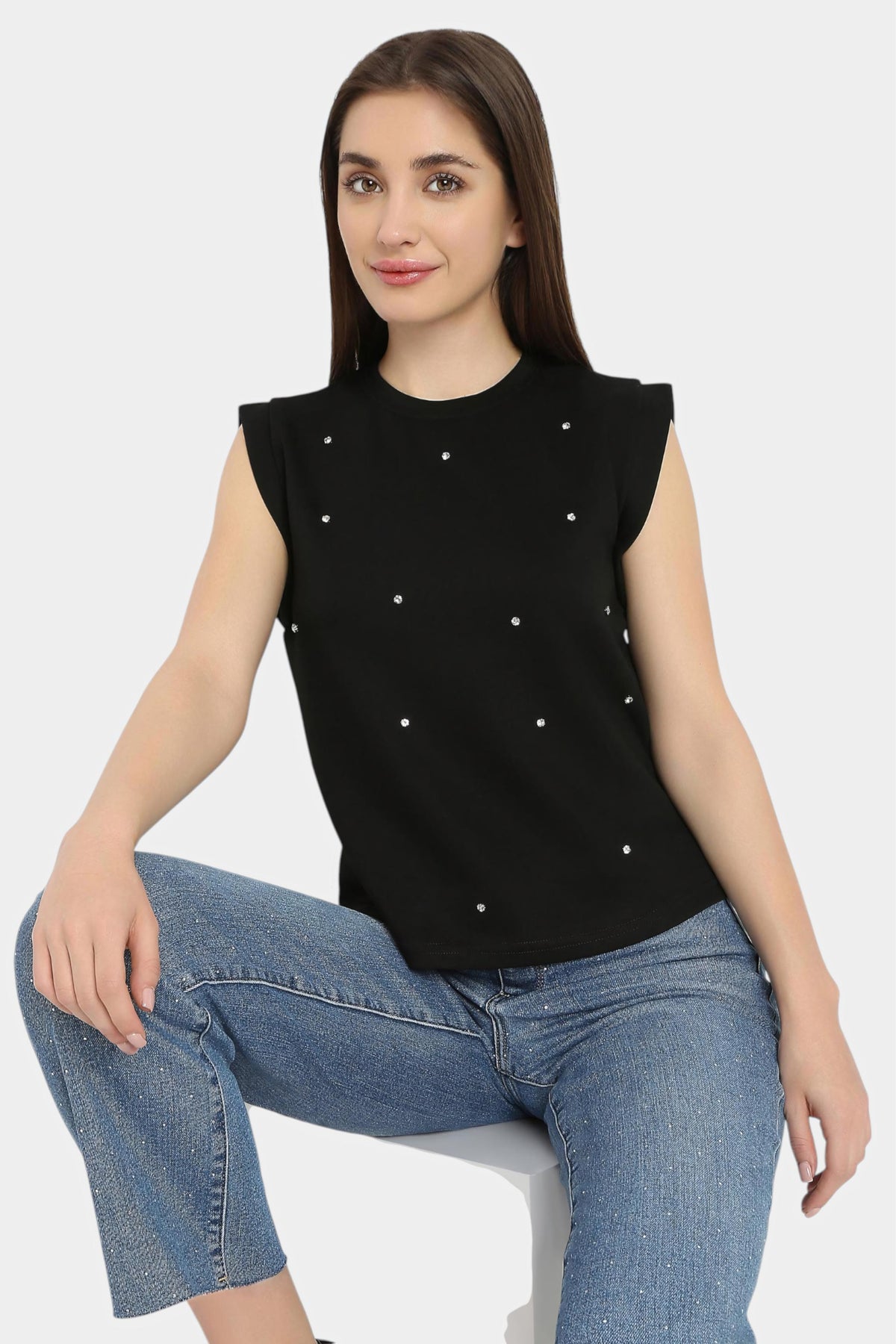 Embellished Sleeveless Top