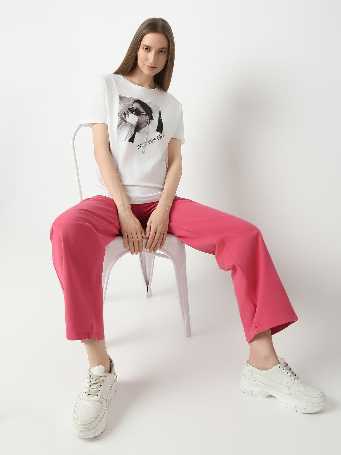 White Relaxed Crew-Neck Tee