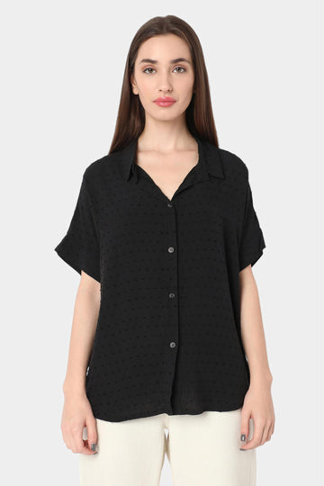 Swiss Dot Relaxed Fit Shirt