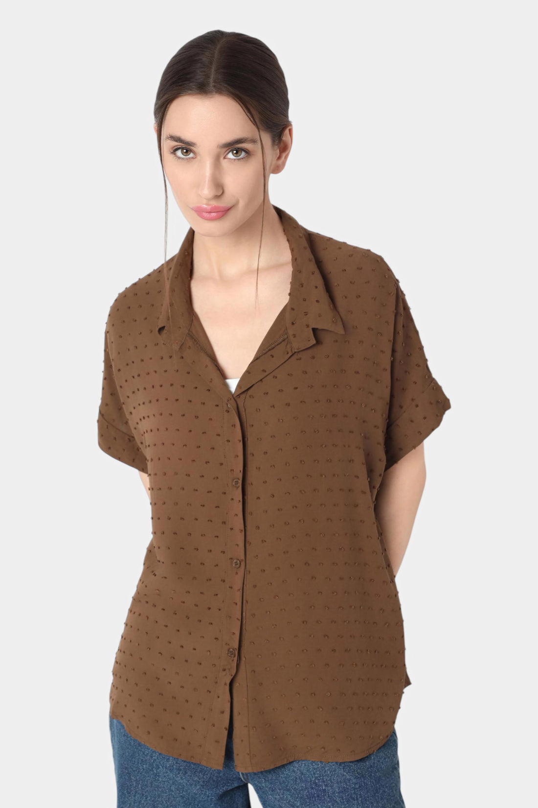 Swiss Dot Relaxed Fit Shirt