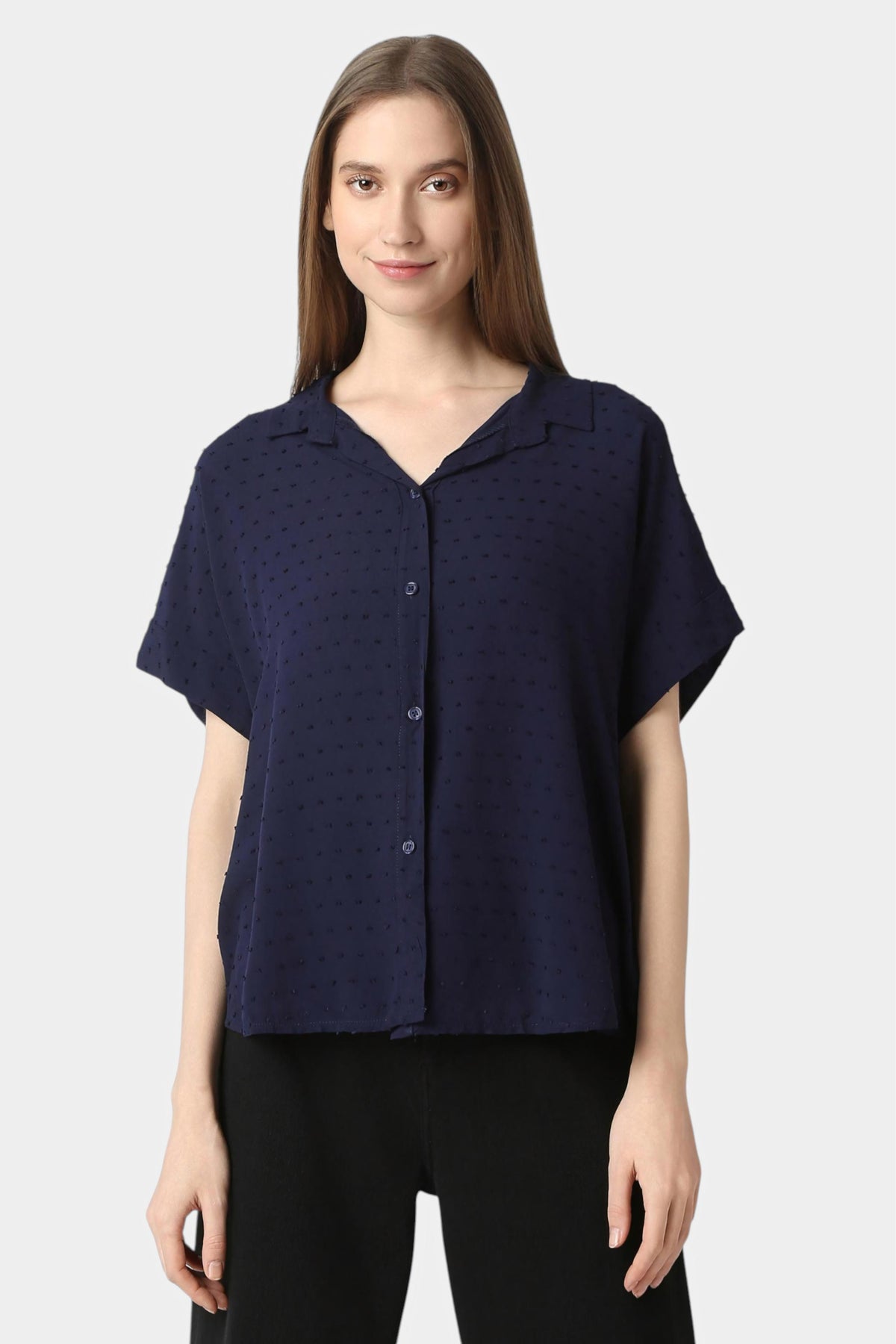 Swiss Dot Relaxed Fit Shirt