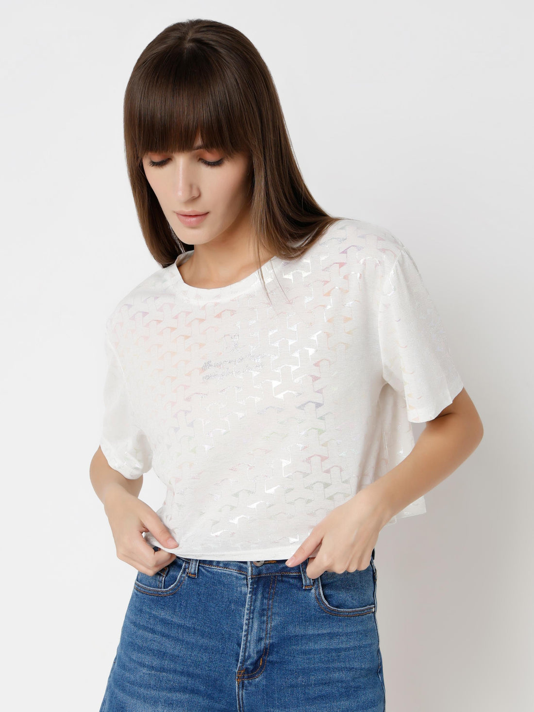 Metallic Pattern Relaxed Tee