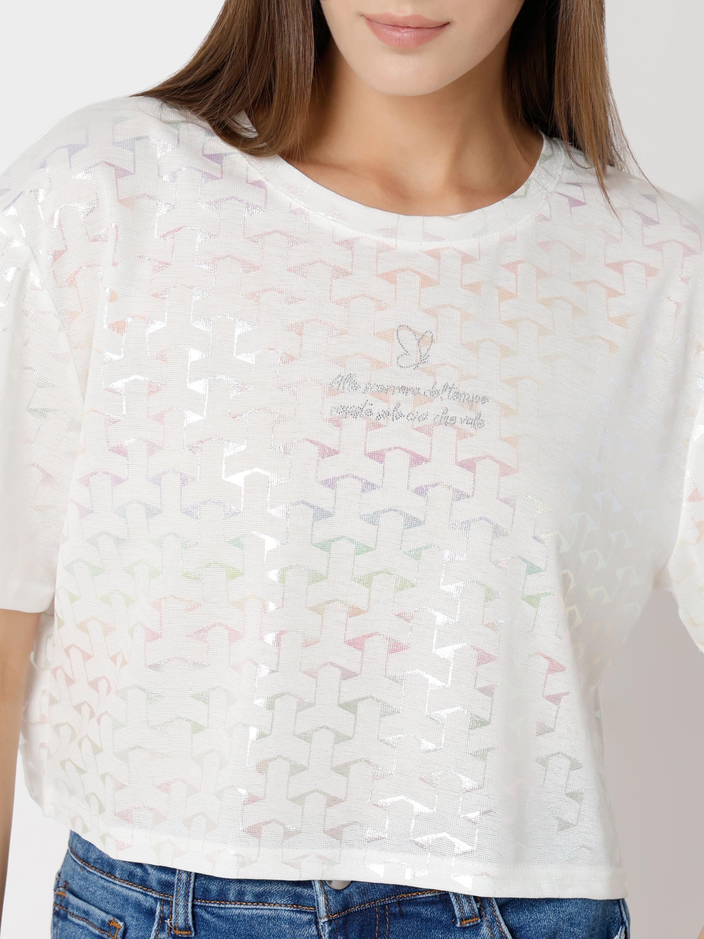 Metallic Pattern Relaxed Tee