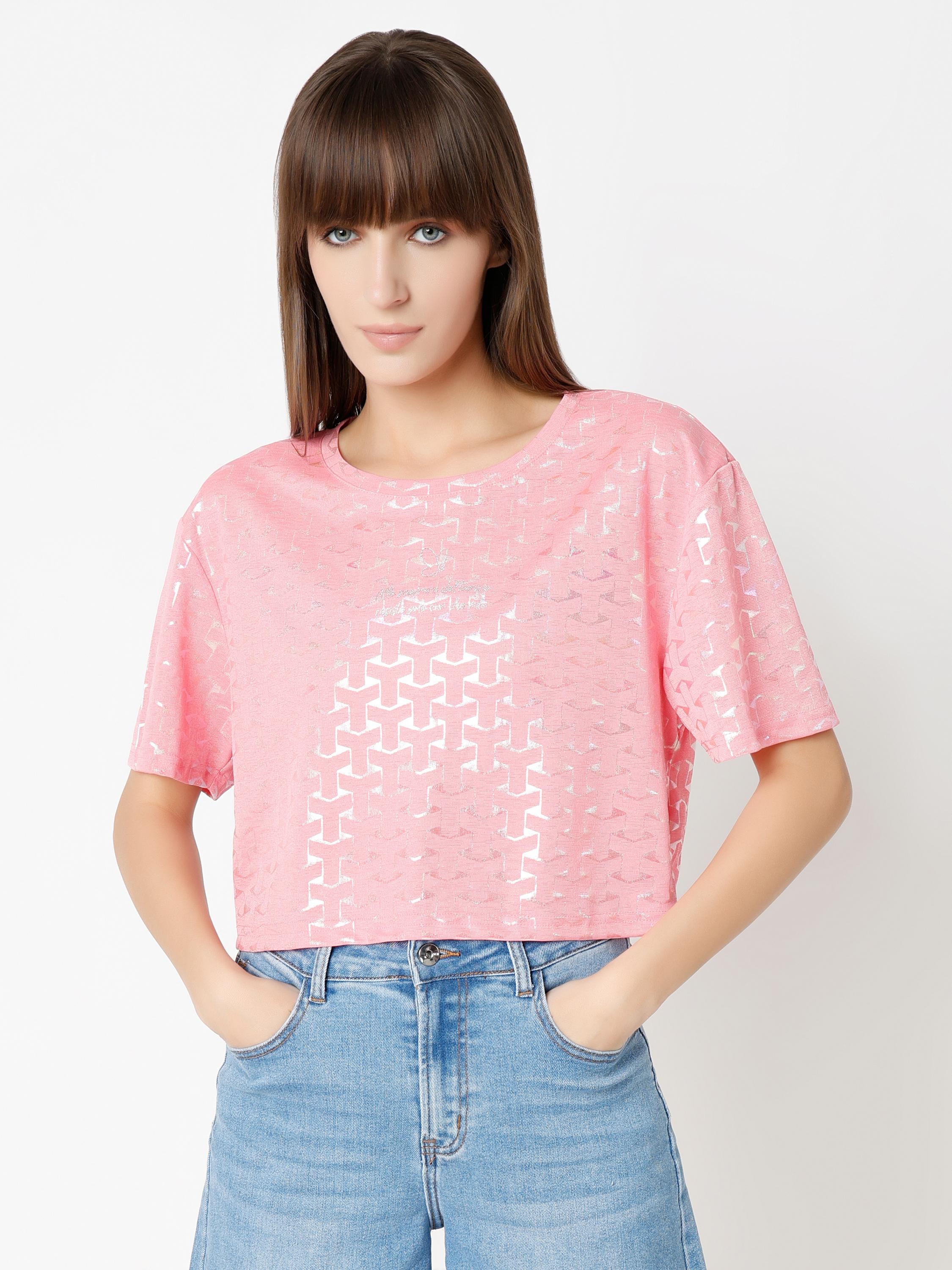 Metallic Pattern Relaxed Tee