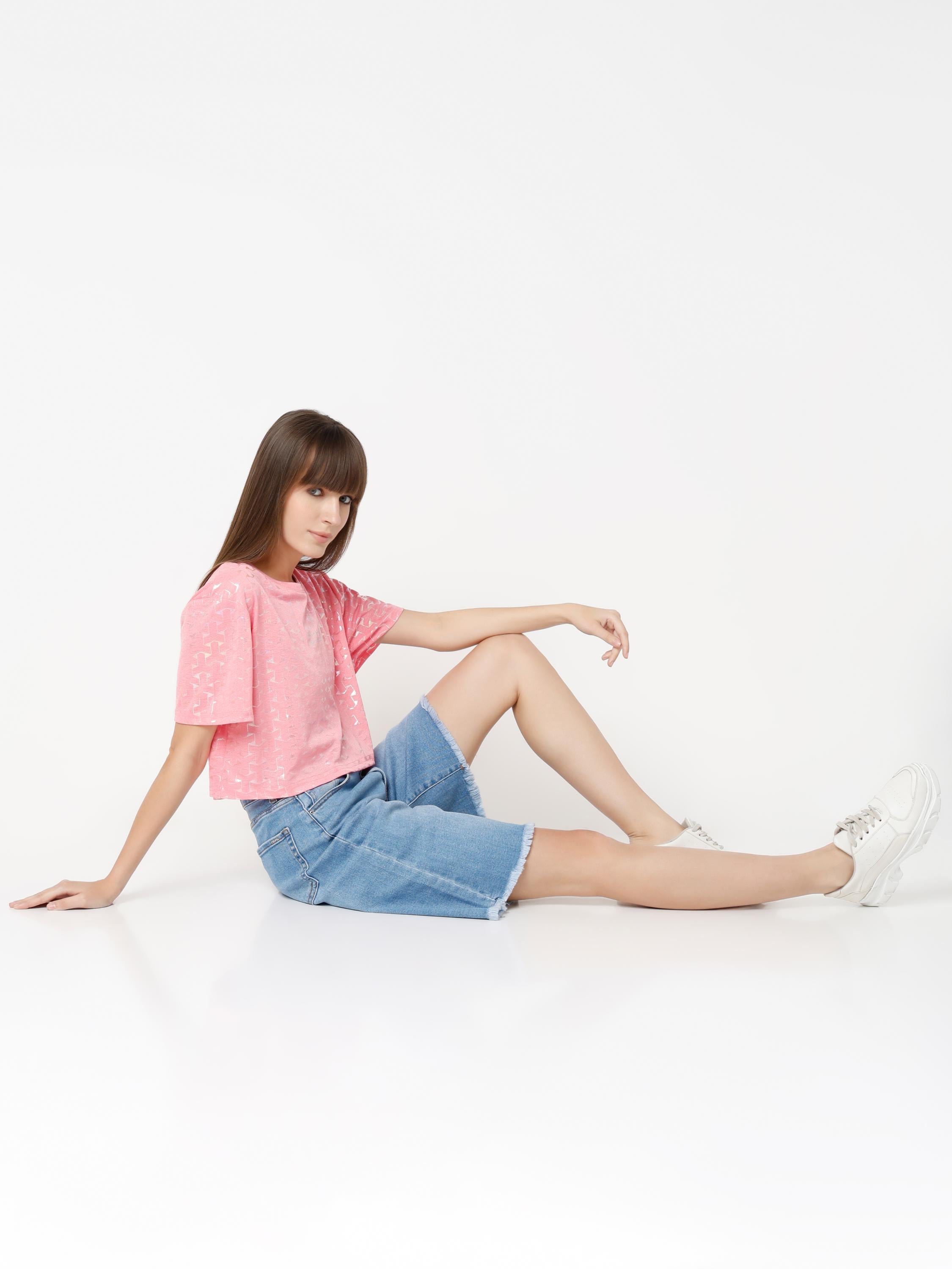 Metallic Pattern Relaxed Tee