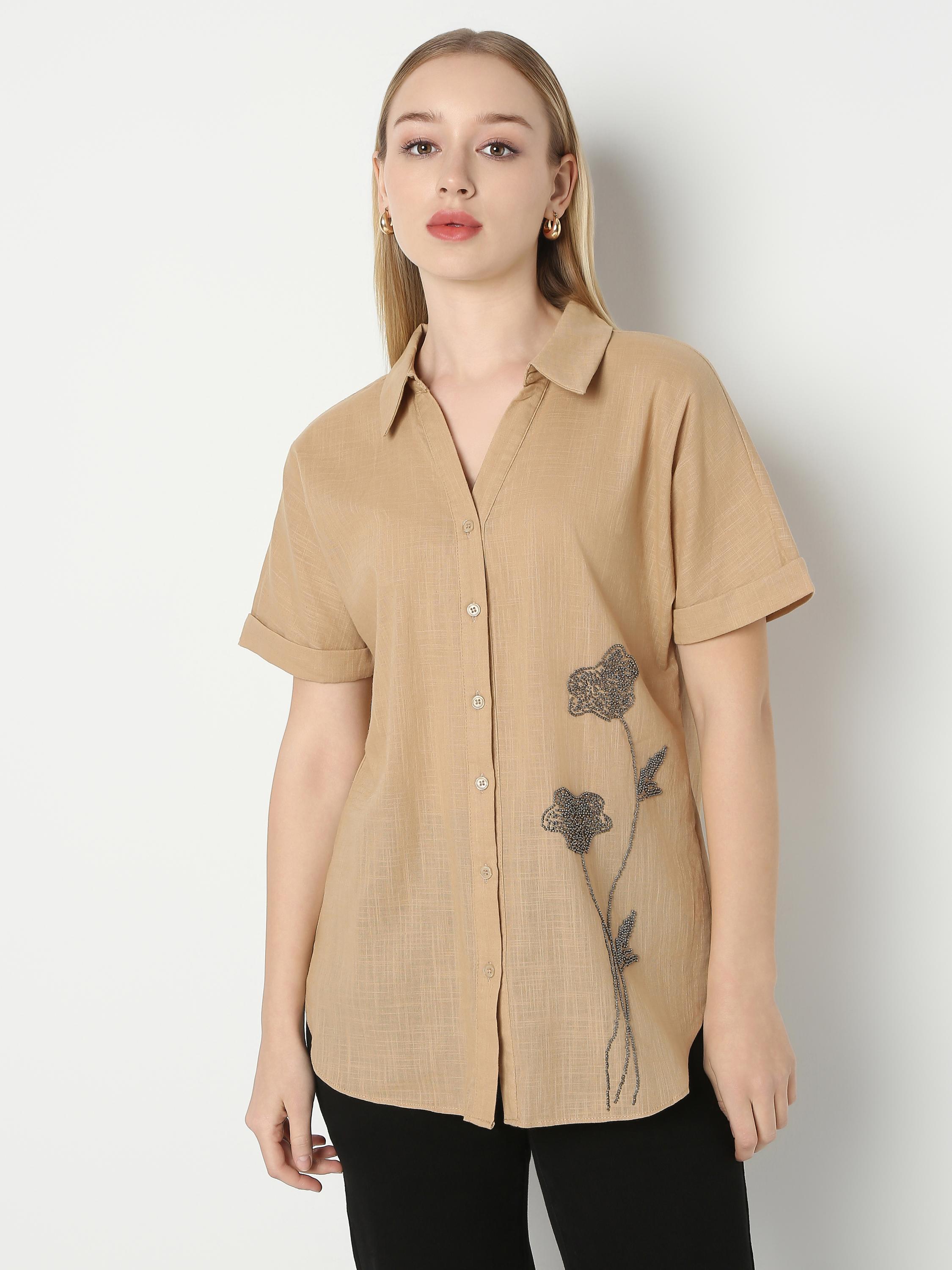 Black Relaxed Short-Sleeve Shirt