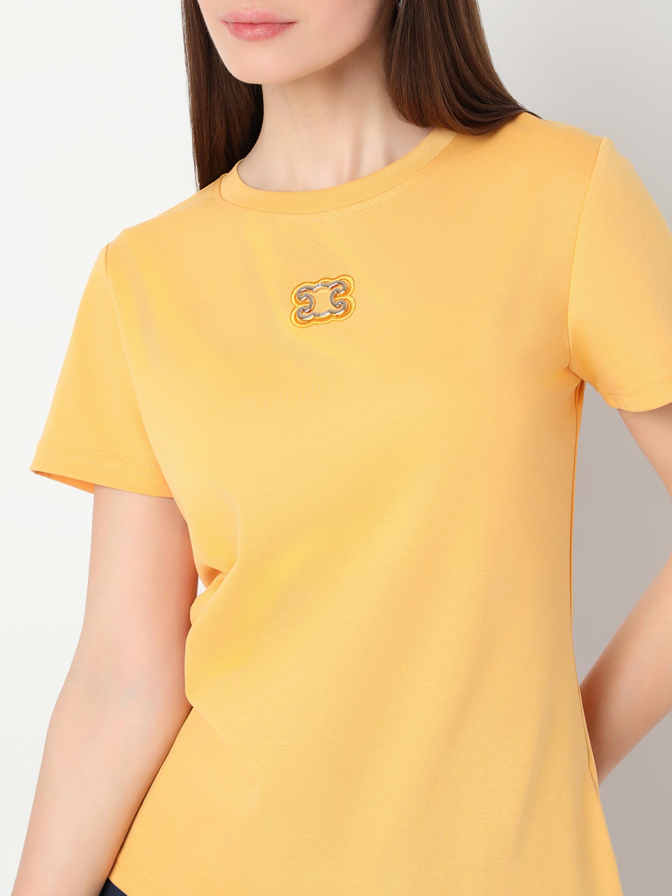 Mustard Yellow Slim-Fit Crew-Neck Top