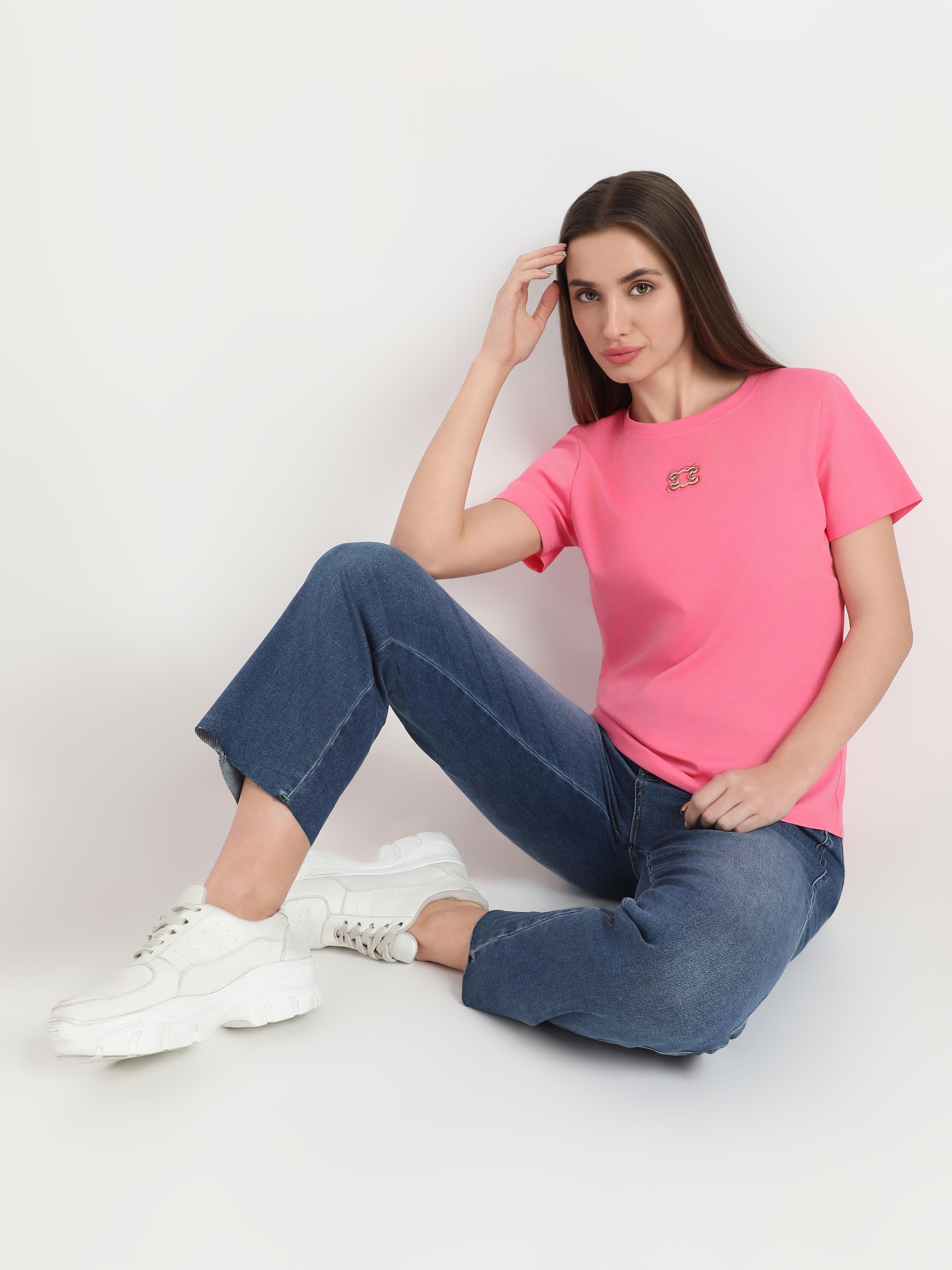 Mustard Yellow Slim-Fit Crew-Neck Top