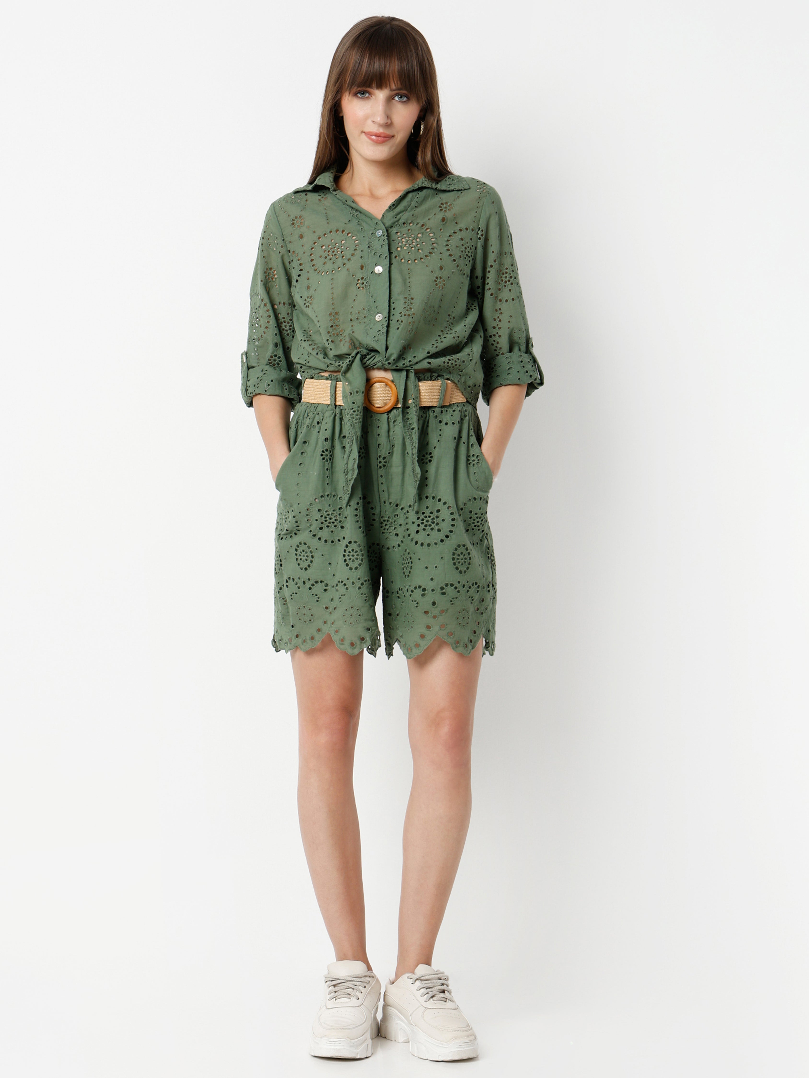 Women’s Co-ord Set – Shirt Top with Shorts