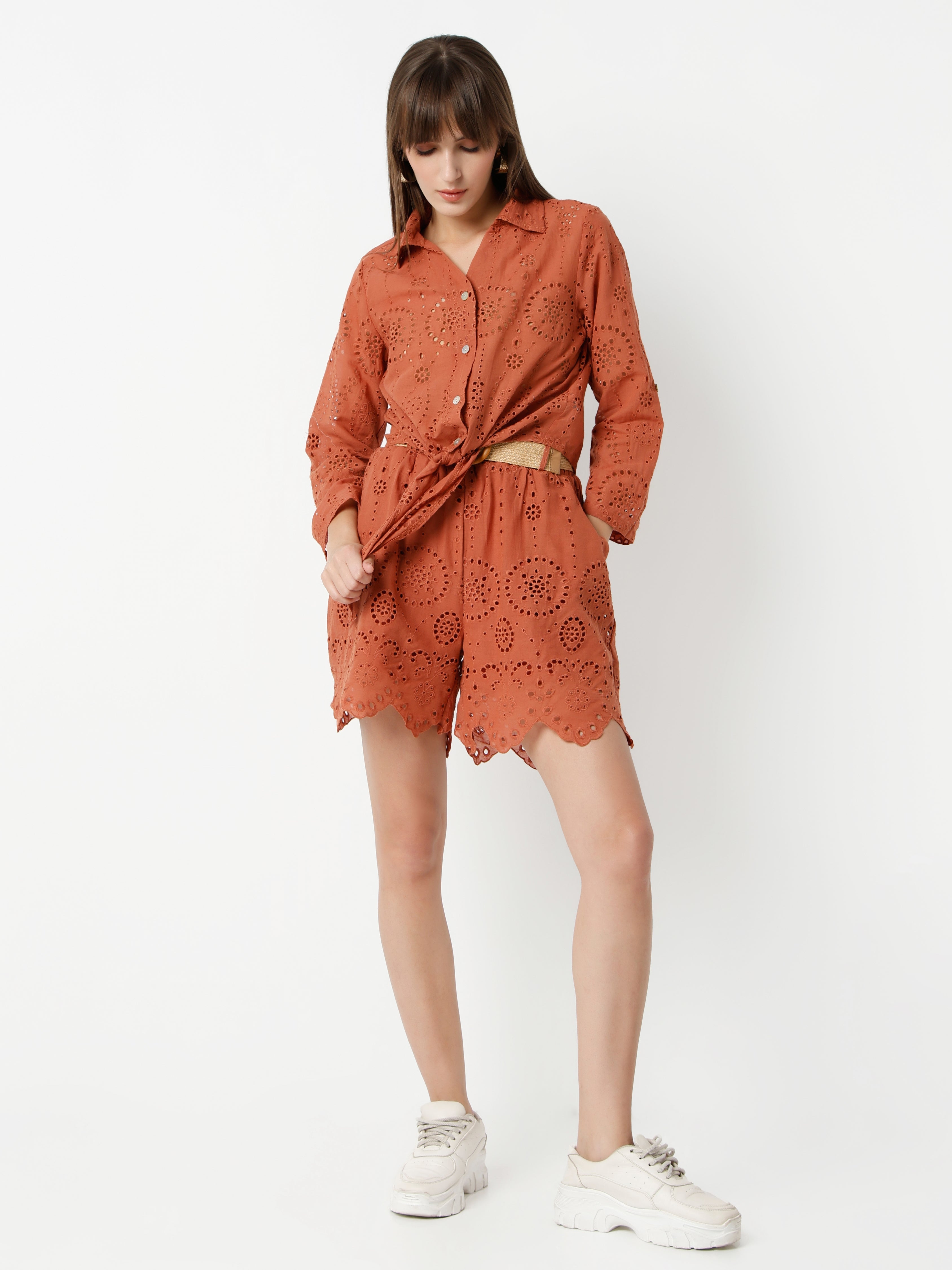 Women’s Co-ord Set – Shirt Top with Shorts
