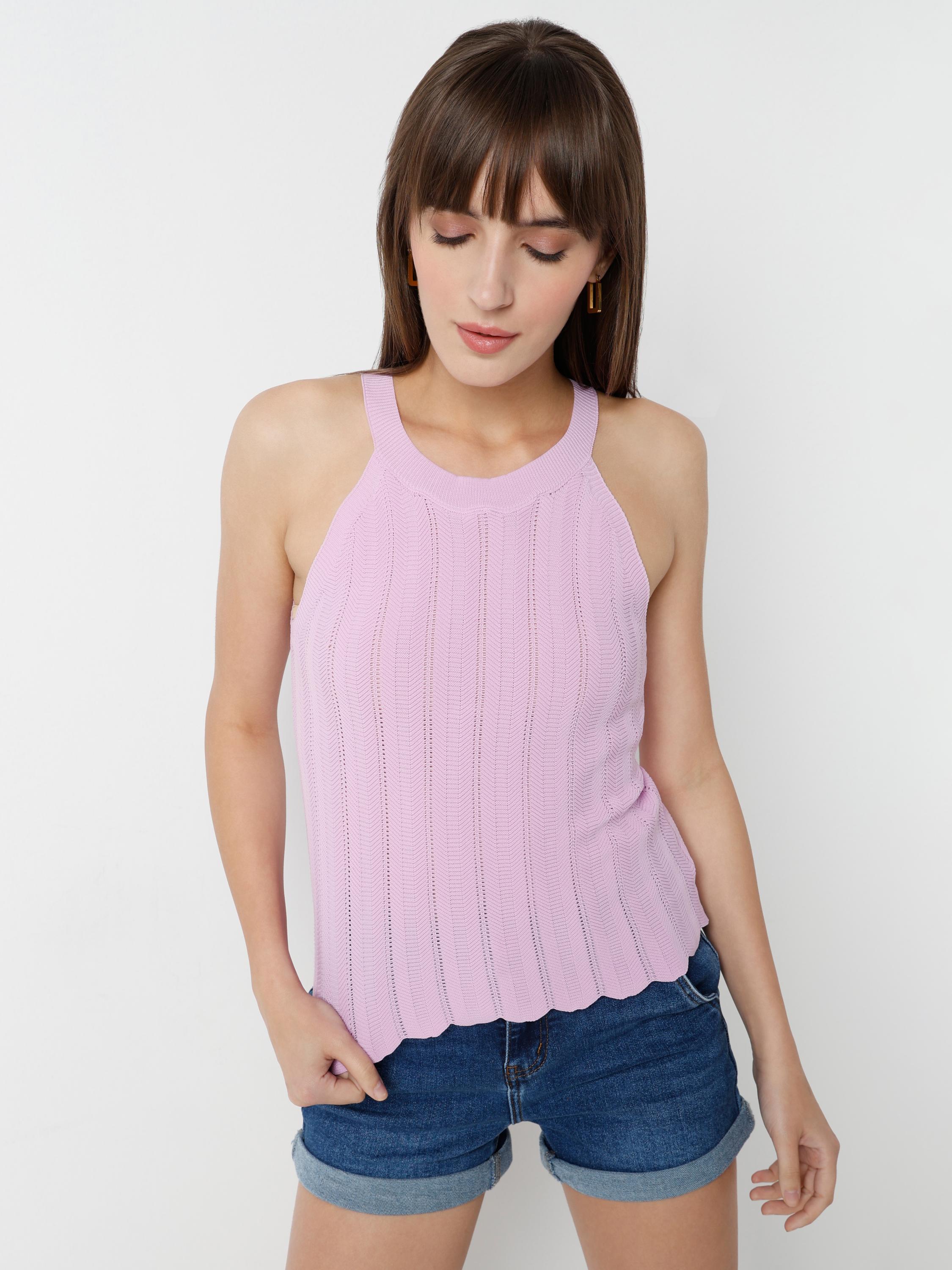 Textured Knit Halter Top