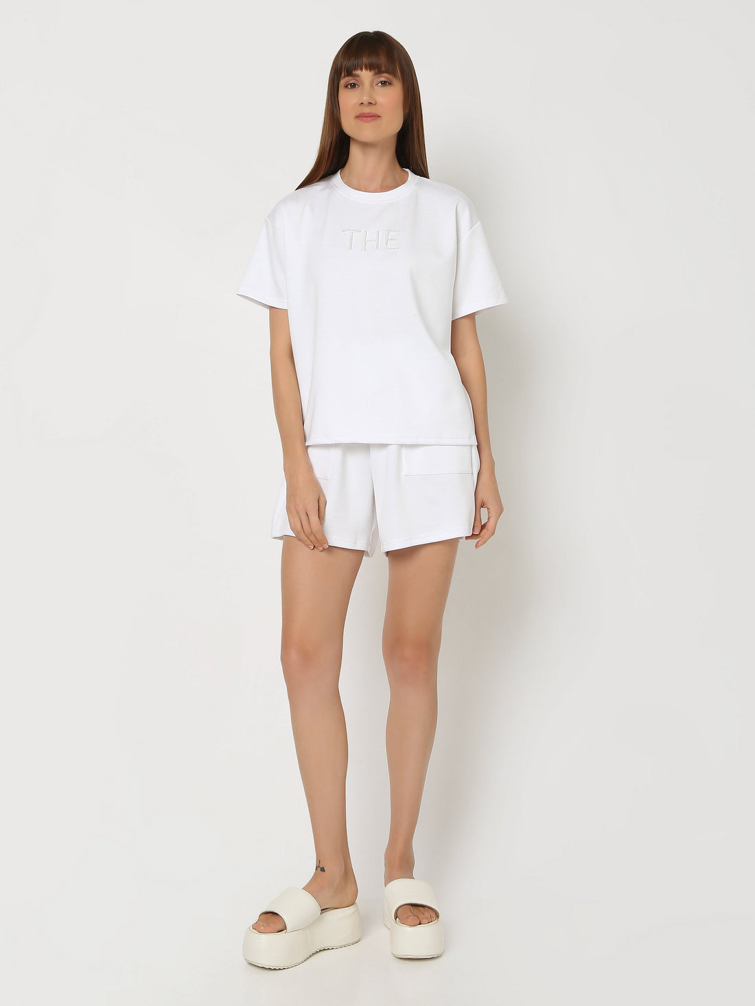 Women’s Casual Co-ord Set – Oversized T-Shirt with Shorts