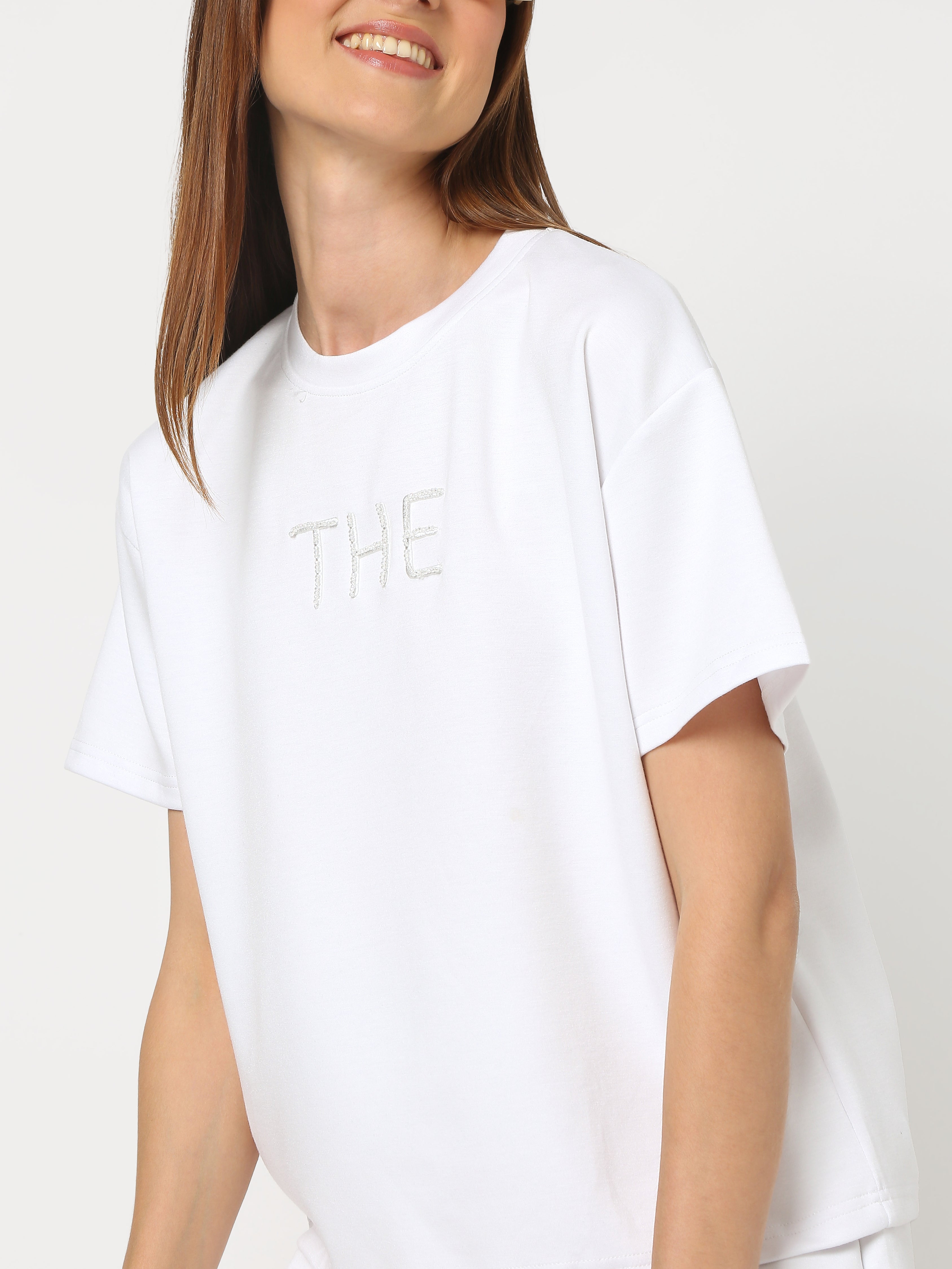 Women’s Casual Co-ord Set – Oversized T-Shirt with Shorts