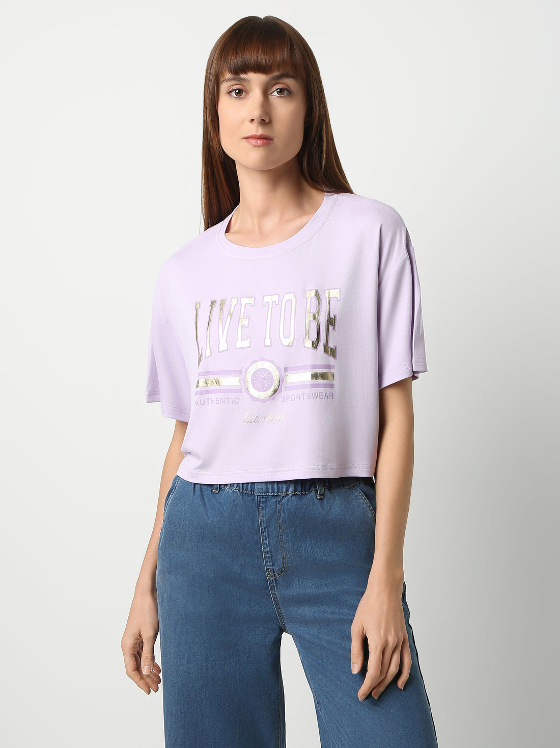 Women's Lilac Crop T-Shirt