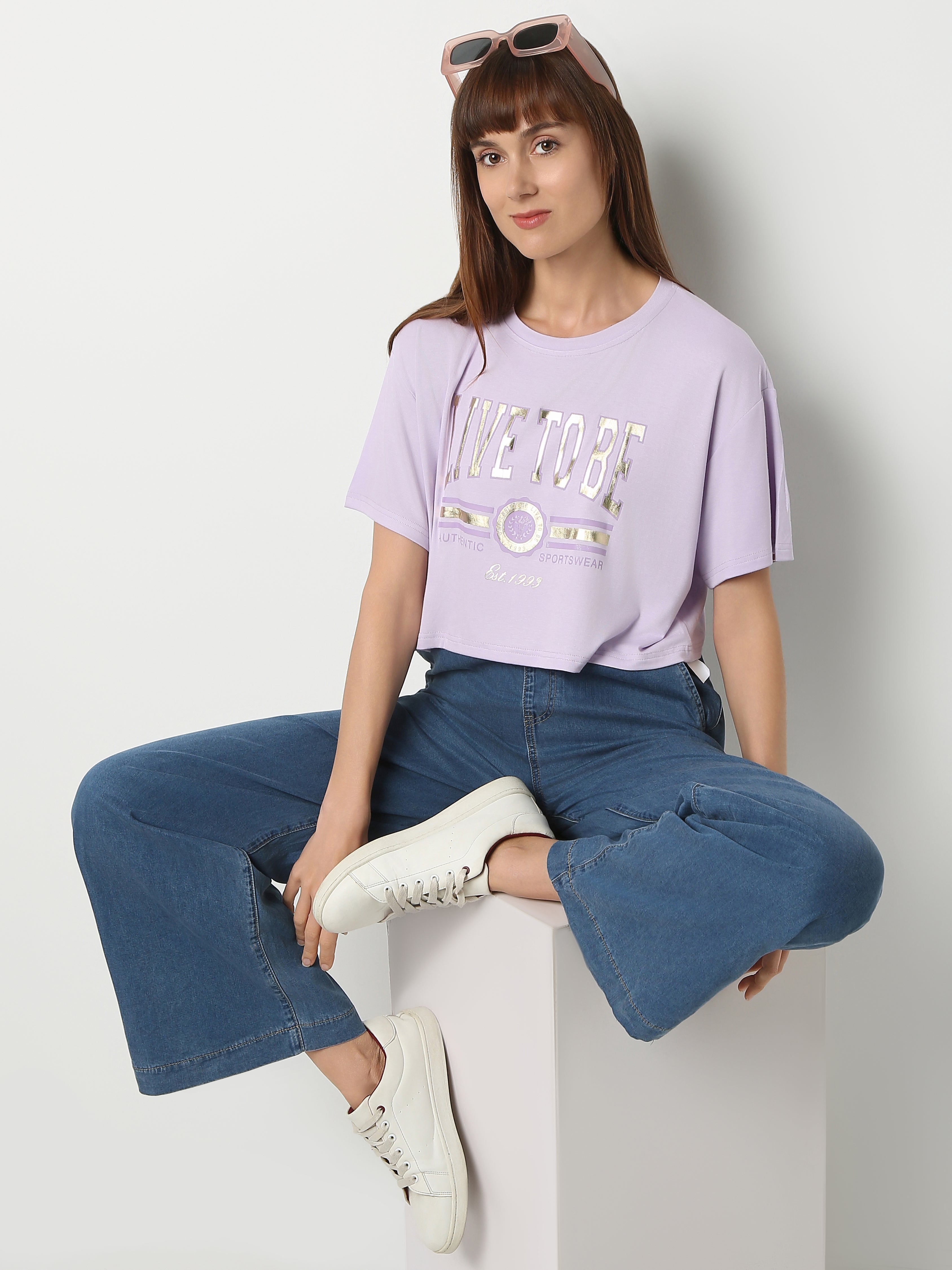Women's Lilac Crop T-Shirt