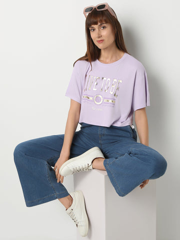 Women's Lilac Crop T-Shirt