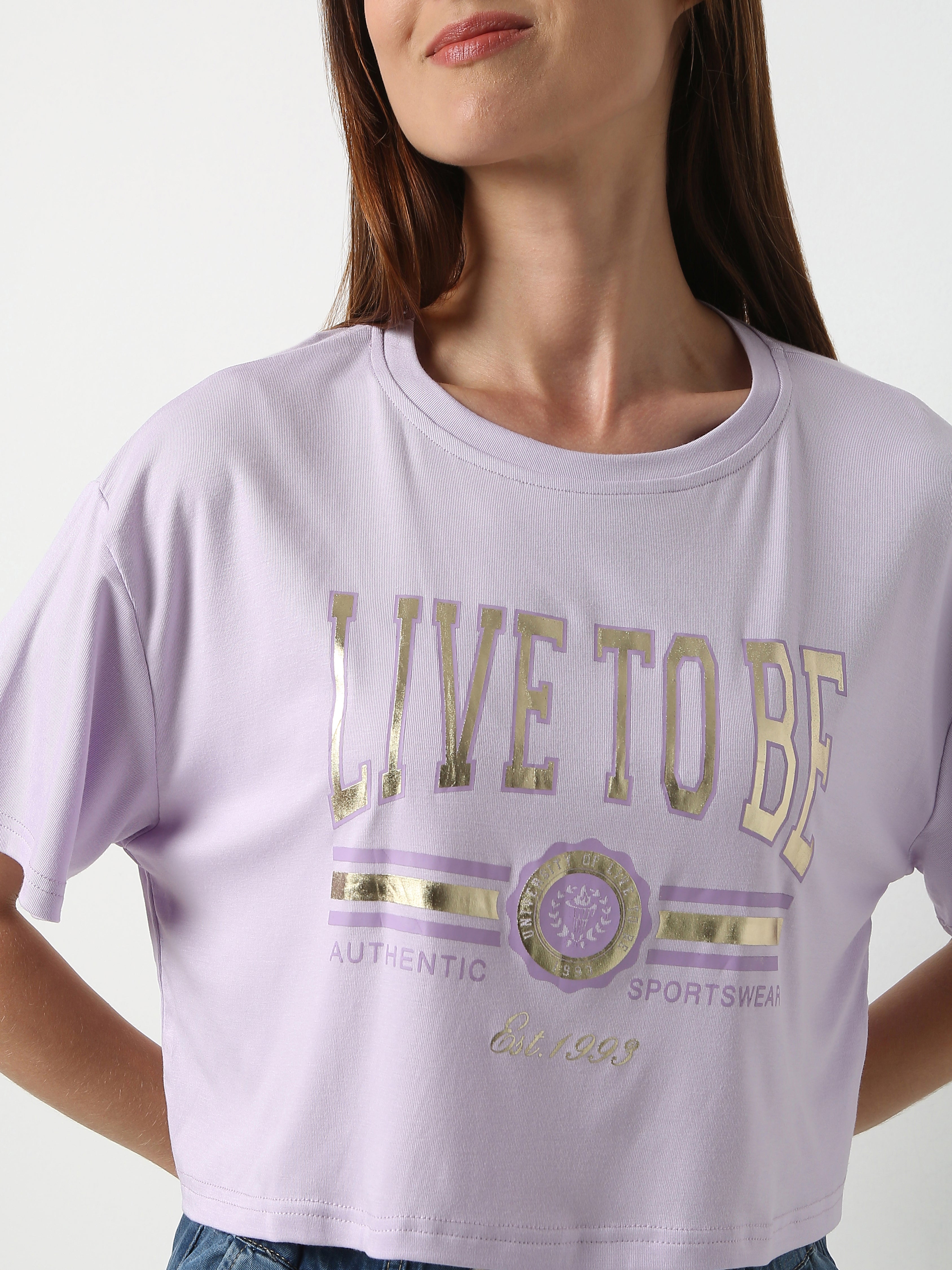 Women's Lilac Crop T-Shirt