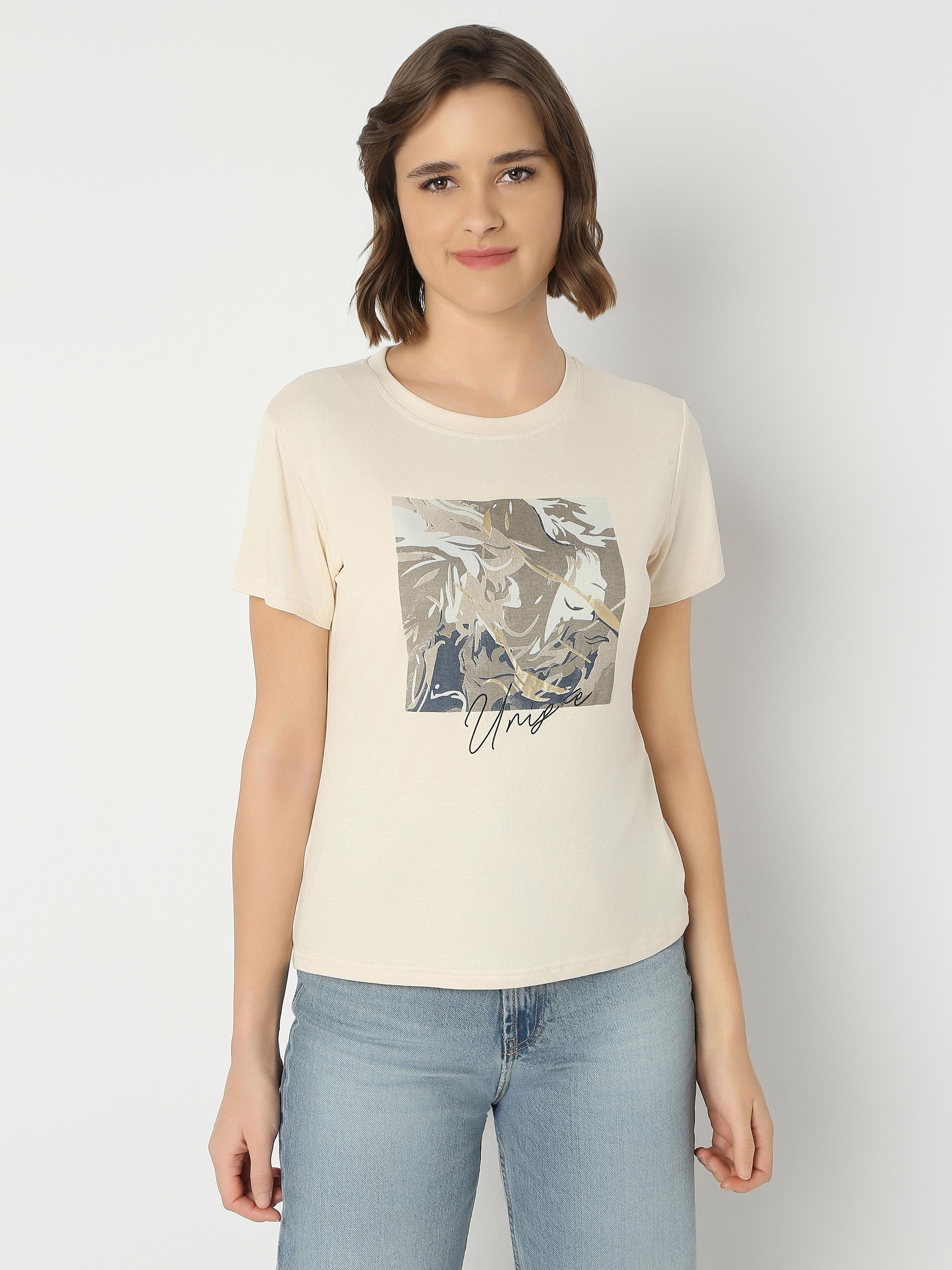 Crew-Neck T-shirt with Abstract Graphic
