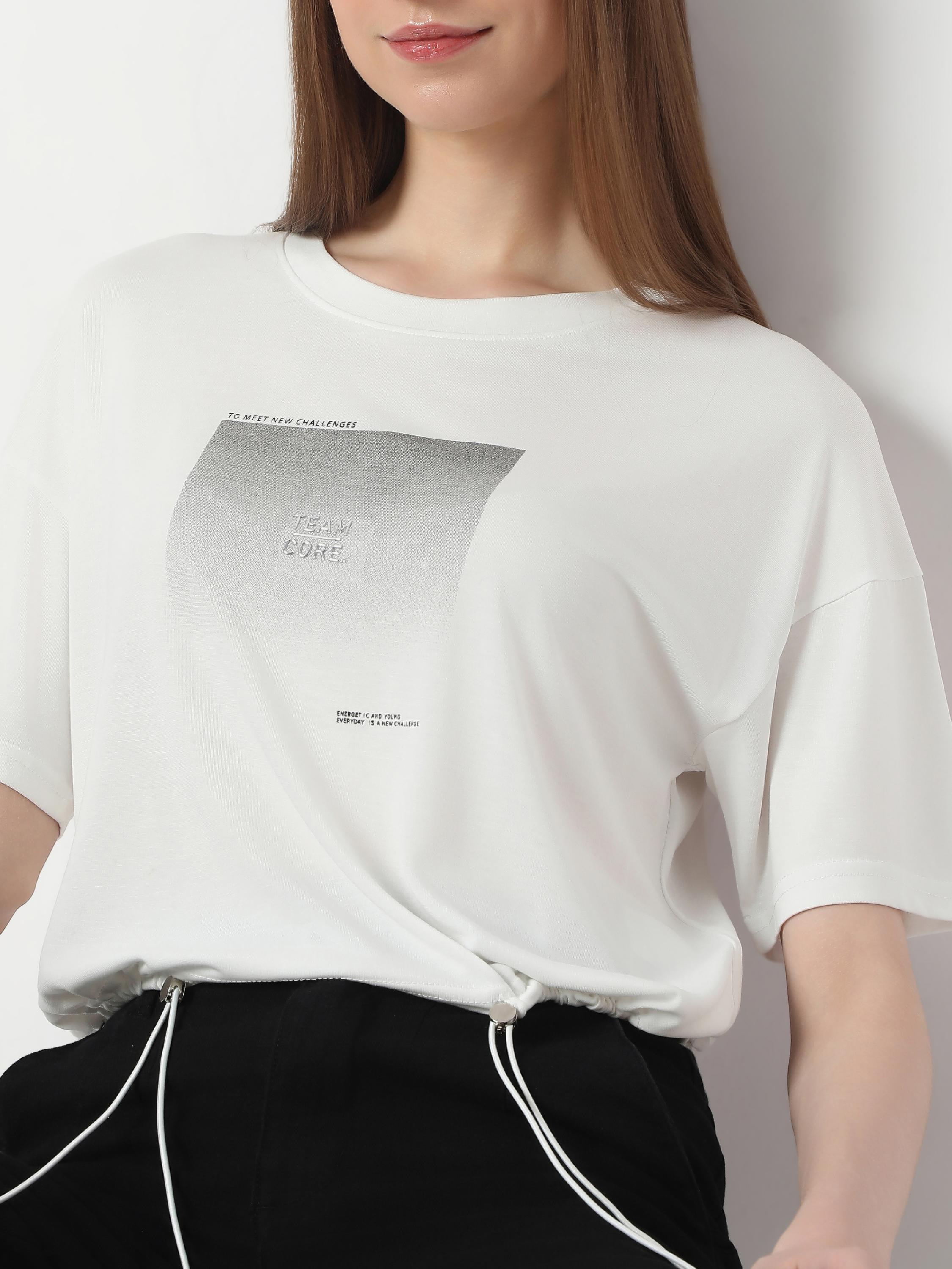 Team Core Graphic Drawstring Crop Tee