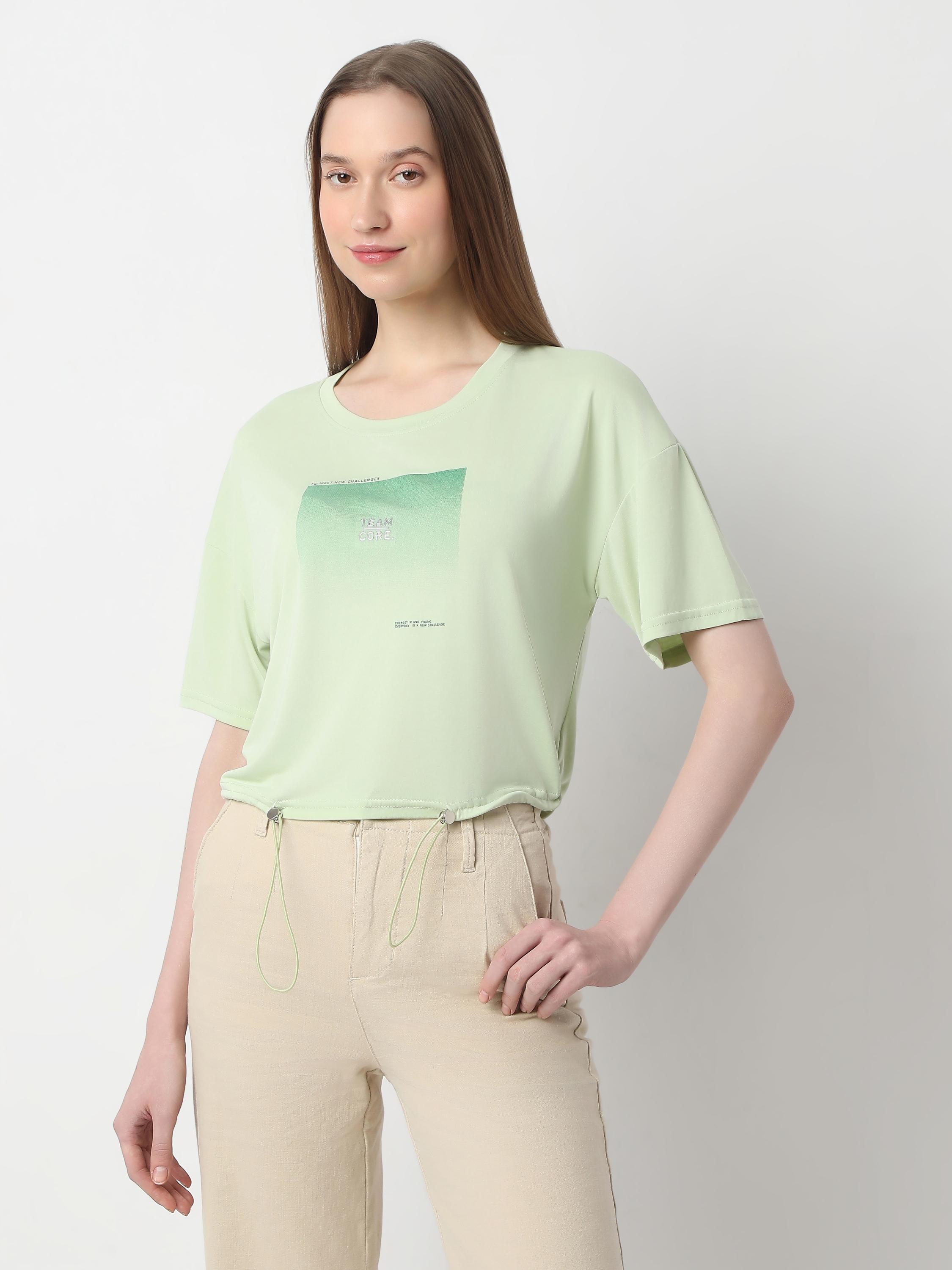 Team Core Graphic Drawstring Crop Tee