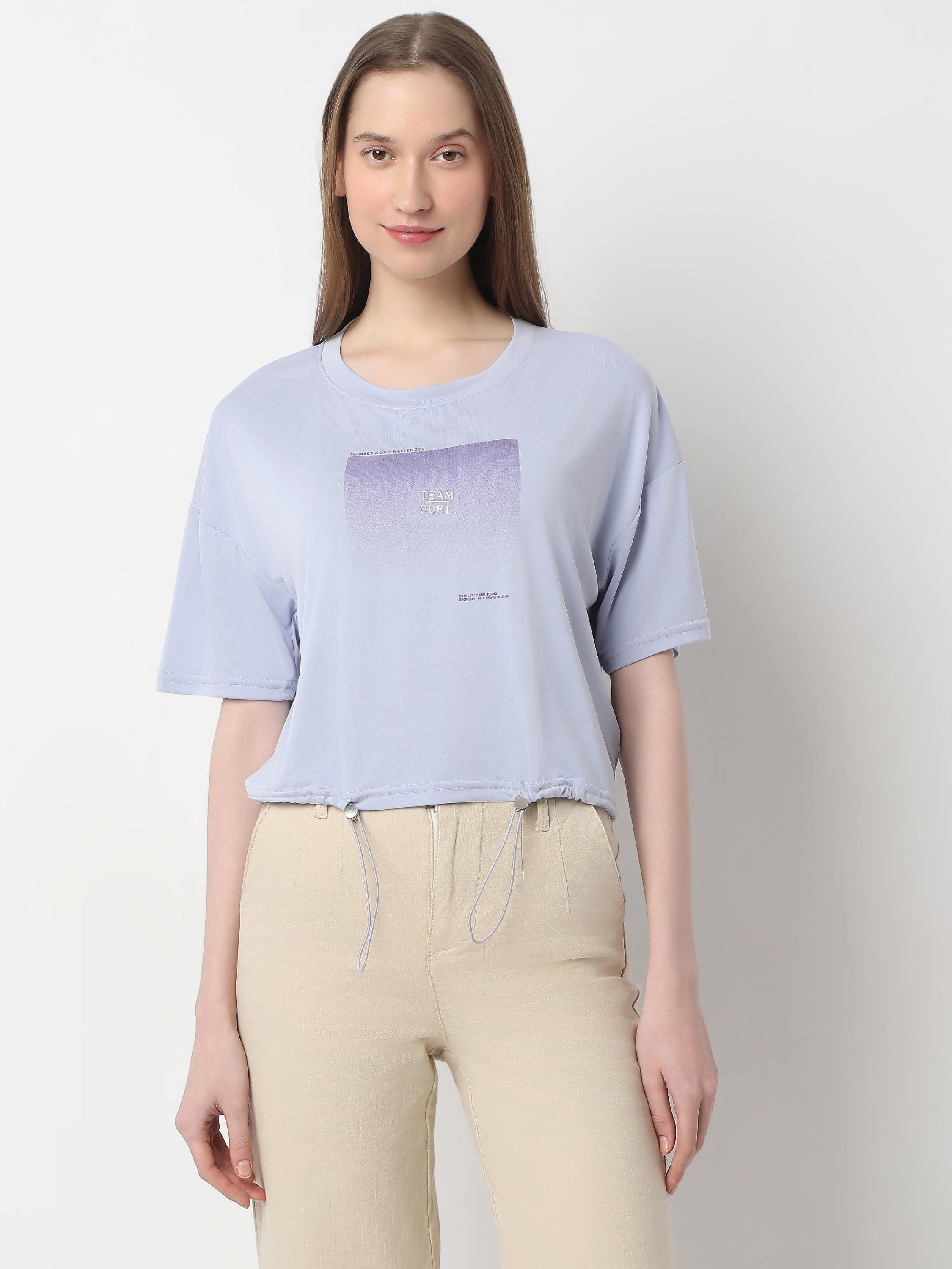 Team Core Graphic Drawstring Crop Tee