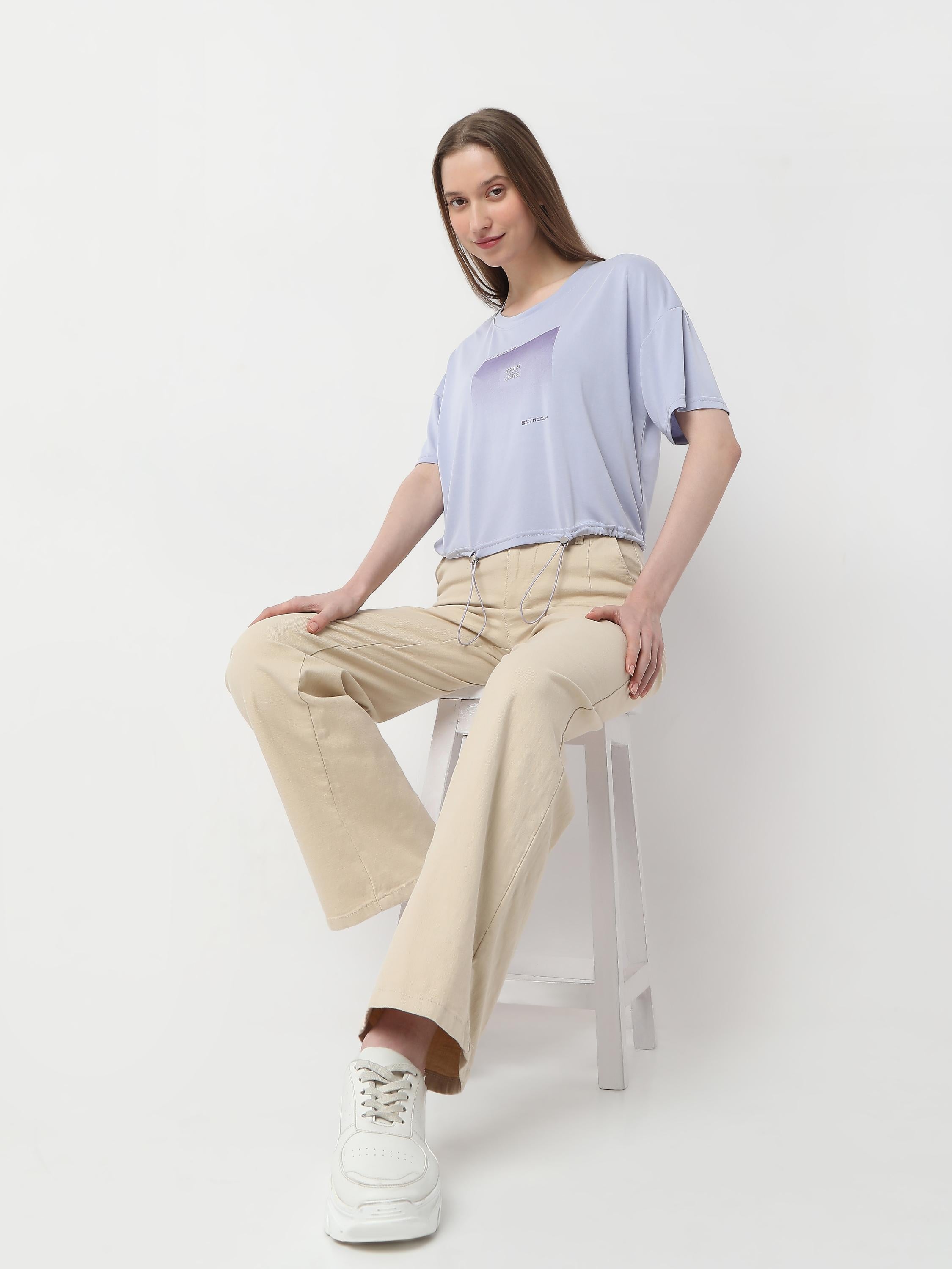 Team Core Graphic Drawstring Crop Tee