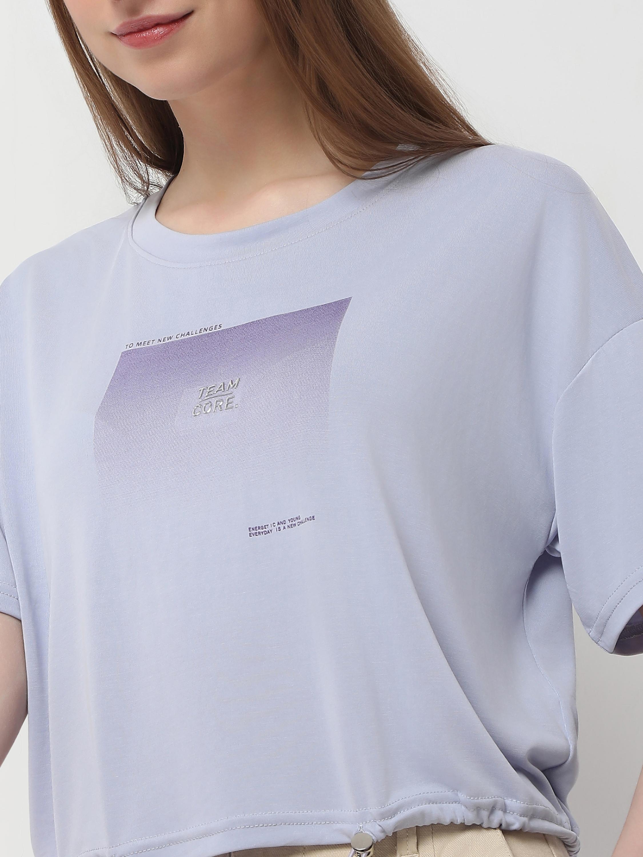 Team Core Graphic Drawstring Crop Tee