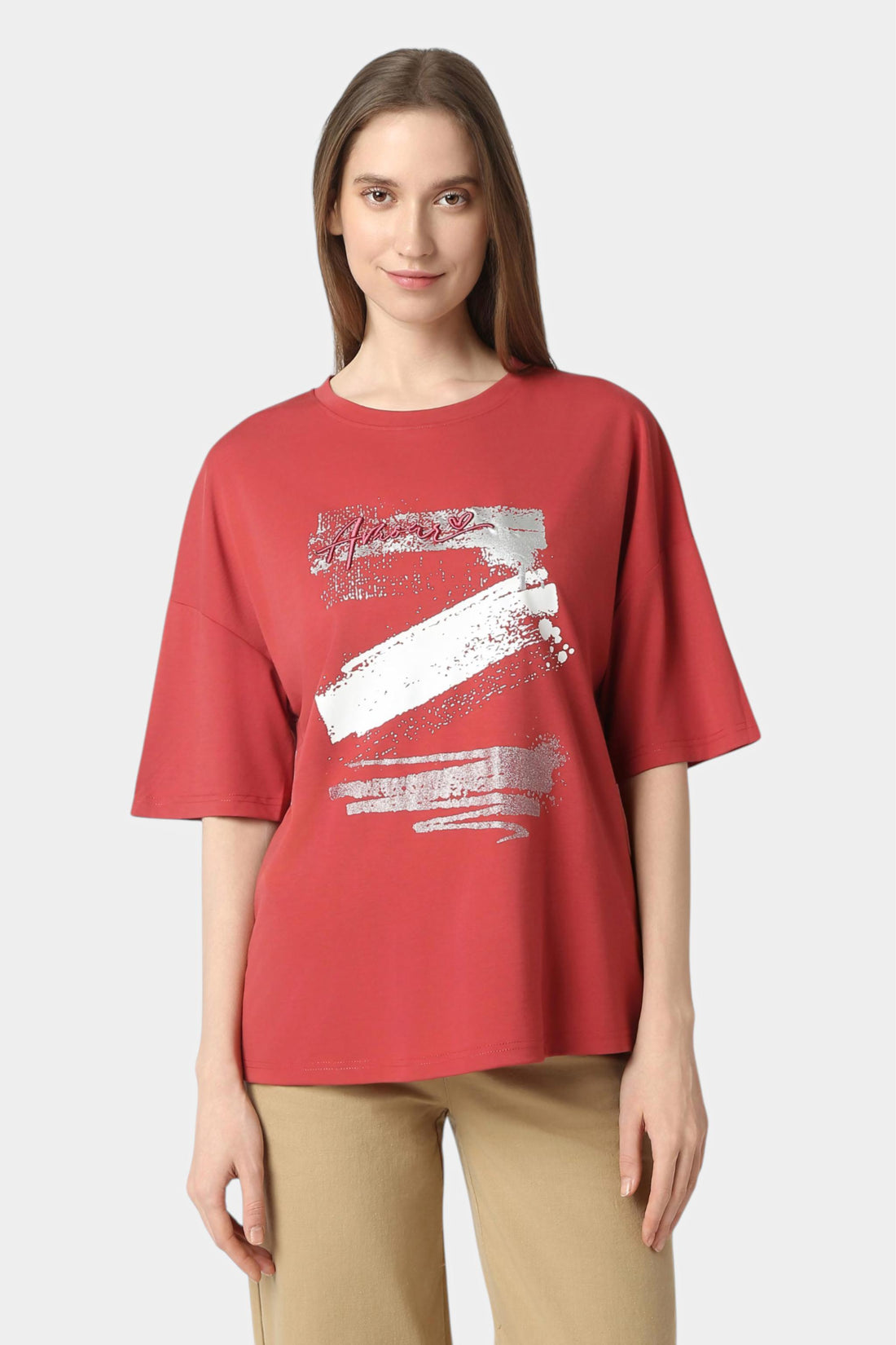 Brushstroke Graphic Oversized T-Shirt