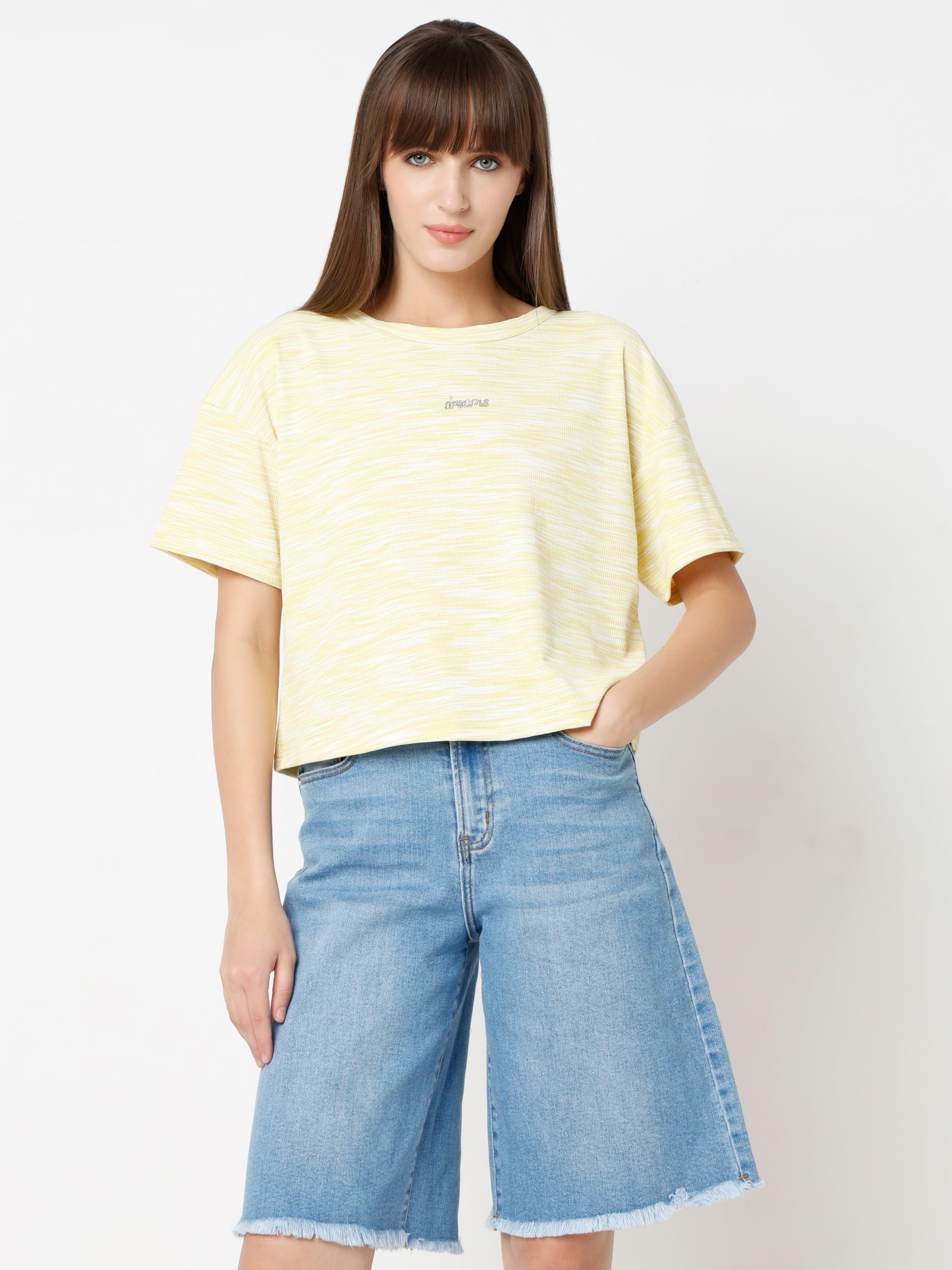 Textured Relaxed Crop Tee