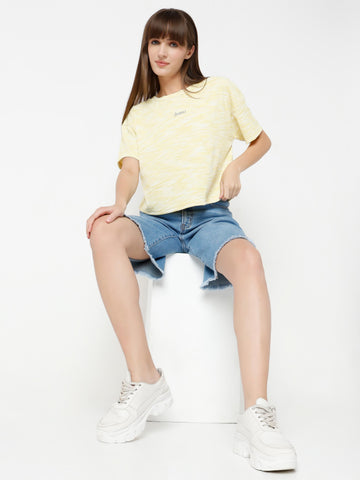Textured Relaxed Crop Tee