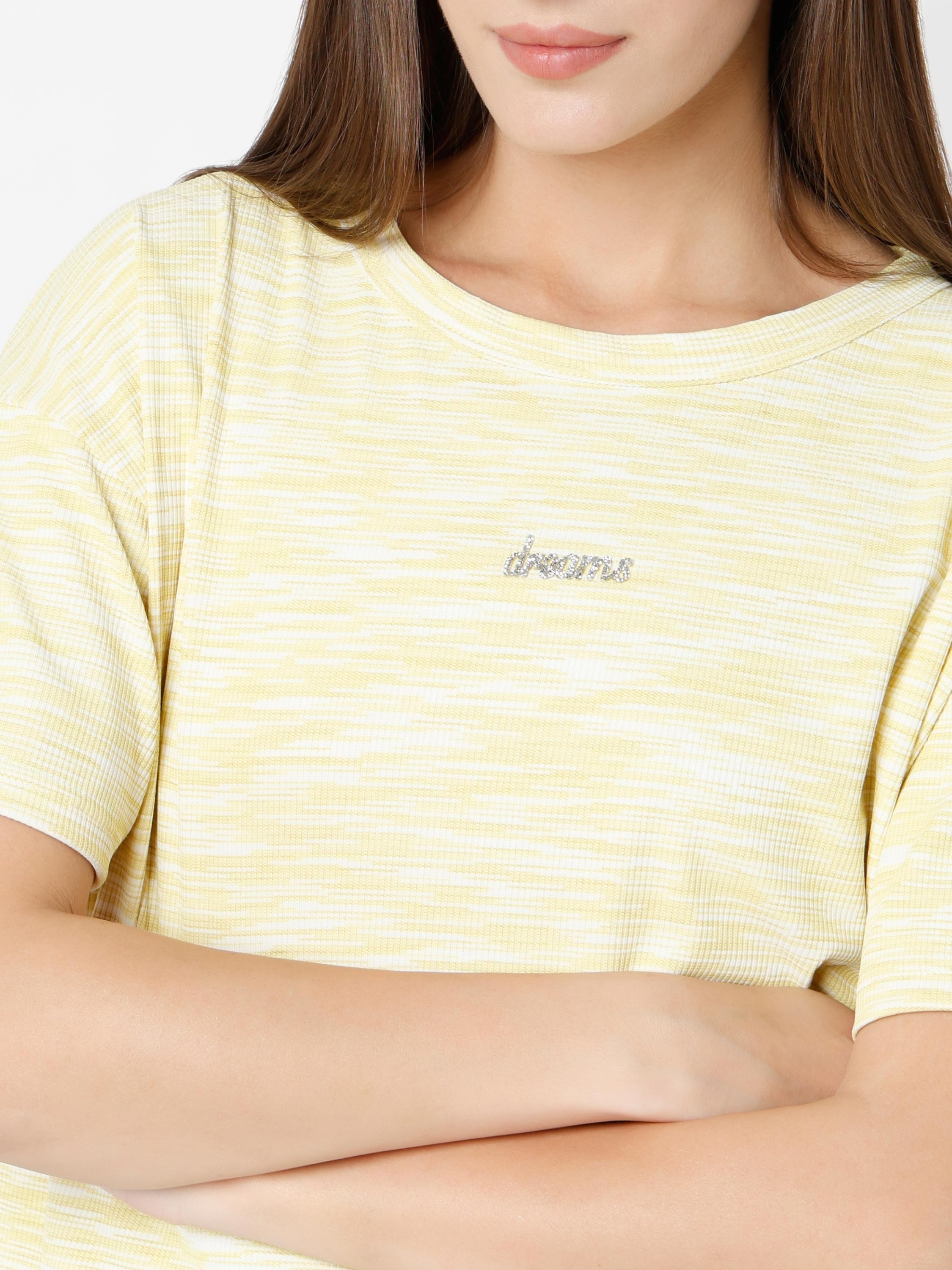 Textured Relaxed Crop Tee