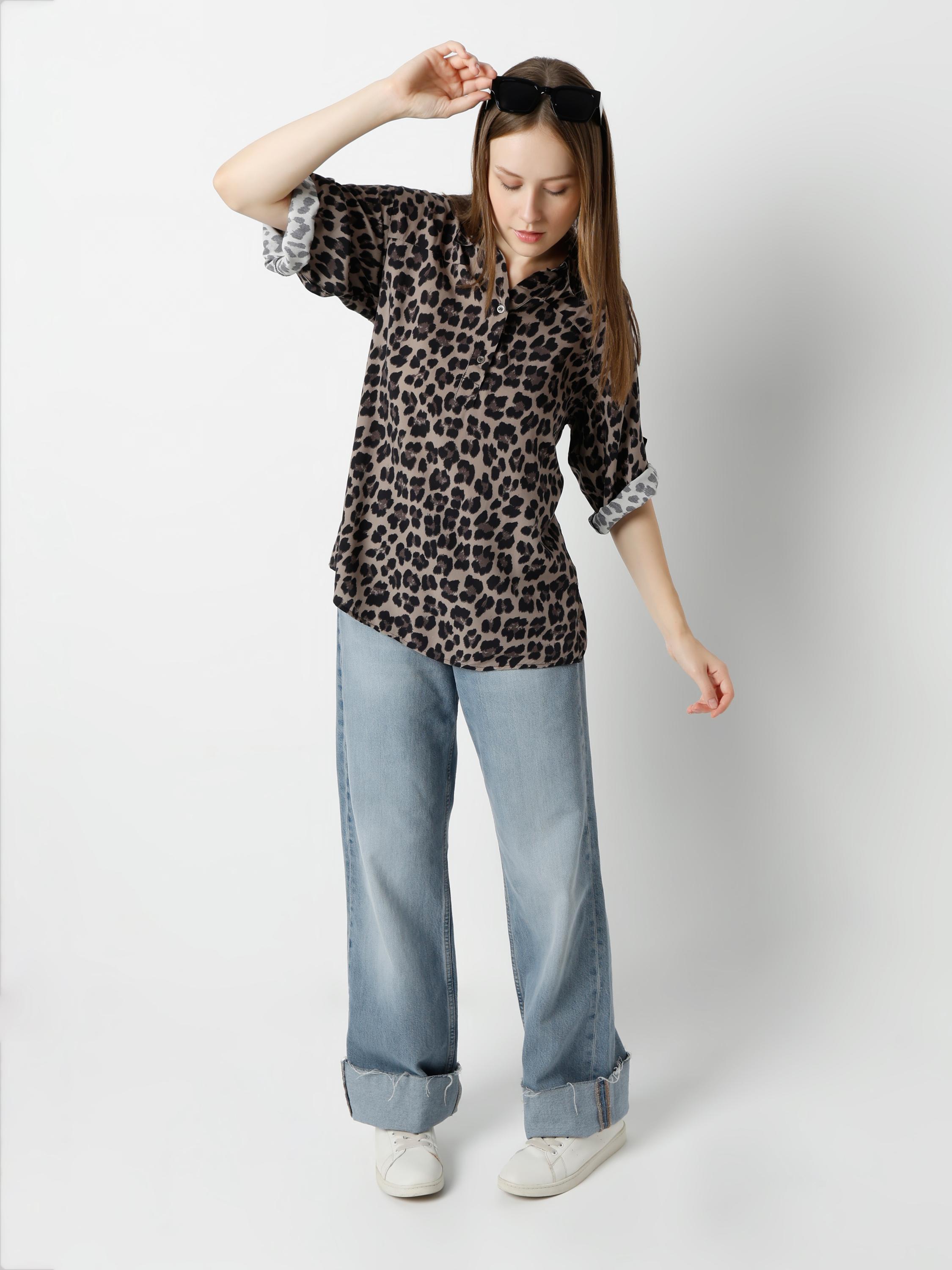 Leopard Print Oversized Shirt