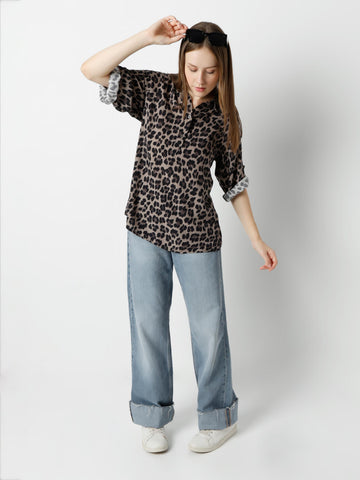 Leopard Print Oversized Shirt