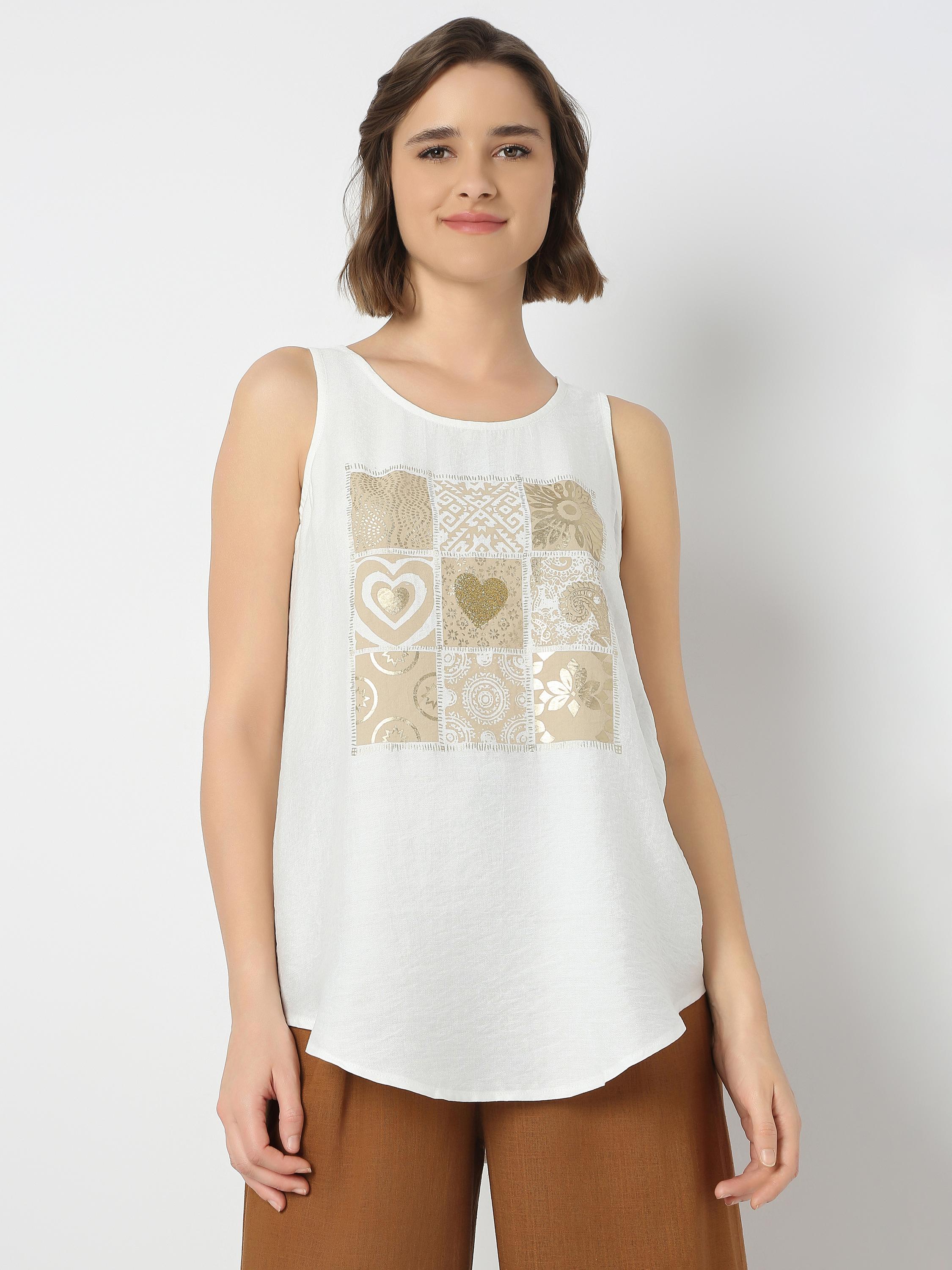Printed Sleeveless Casual Top
