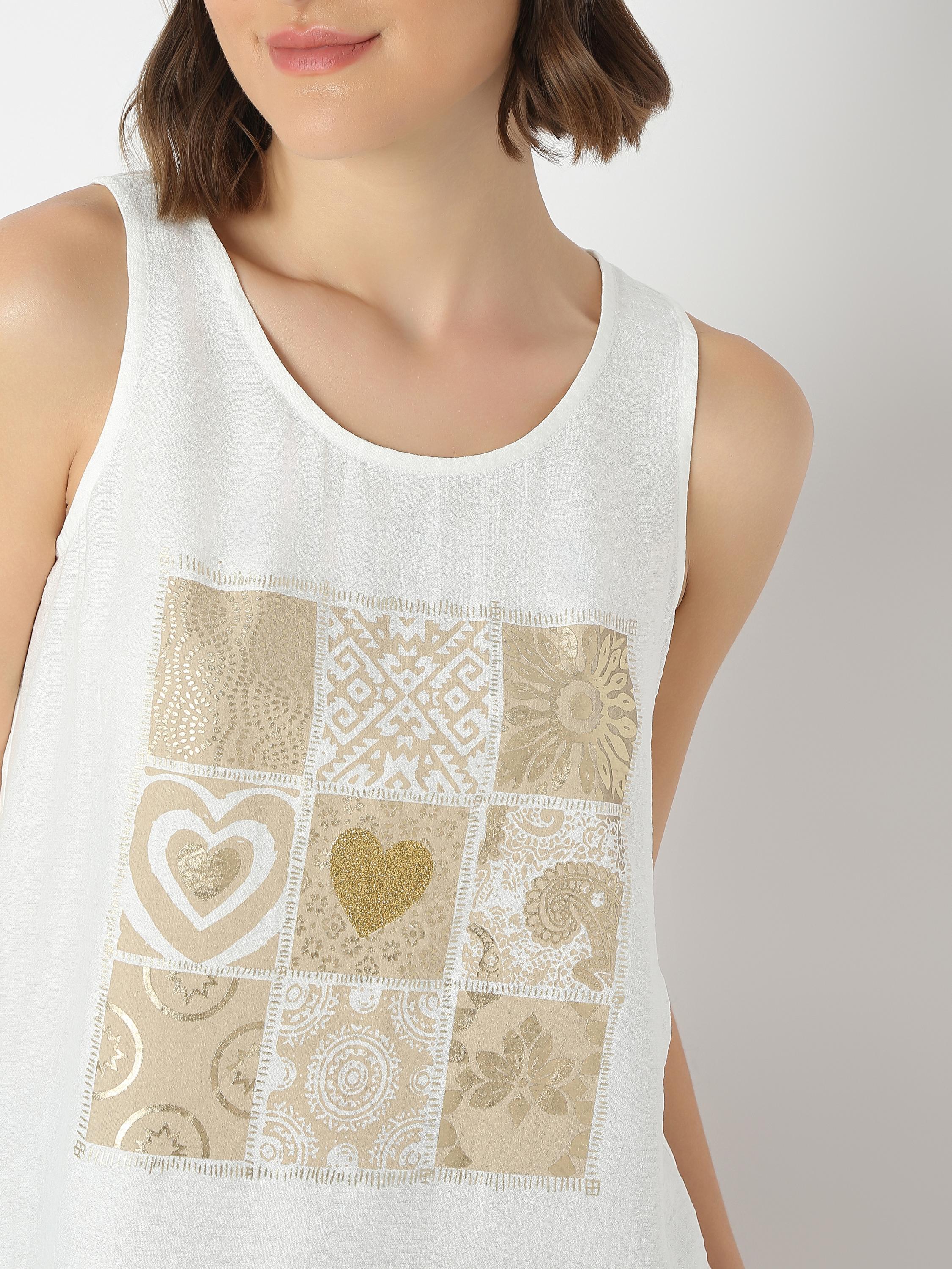 Printed Sleeveless Casual Top
